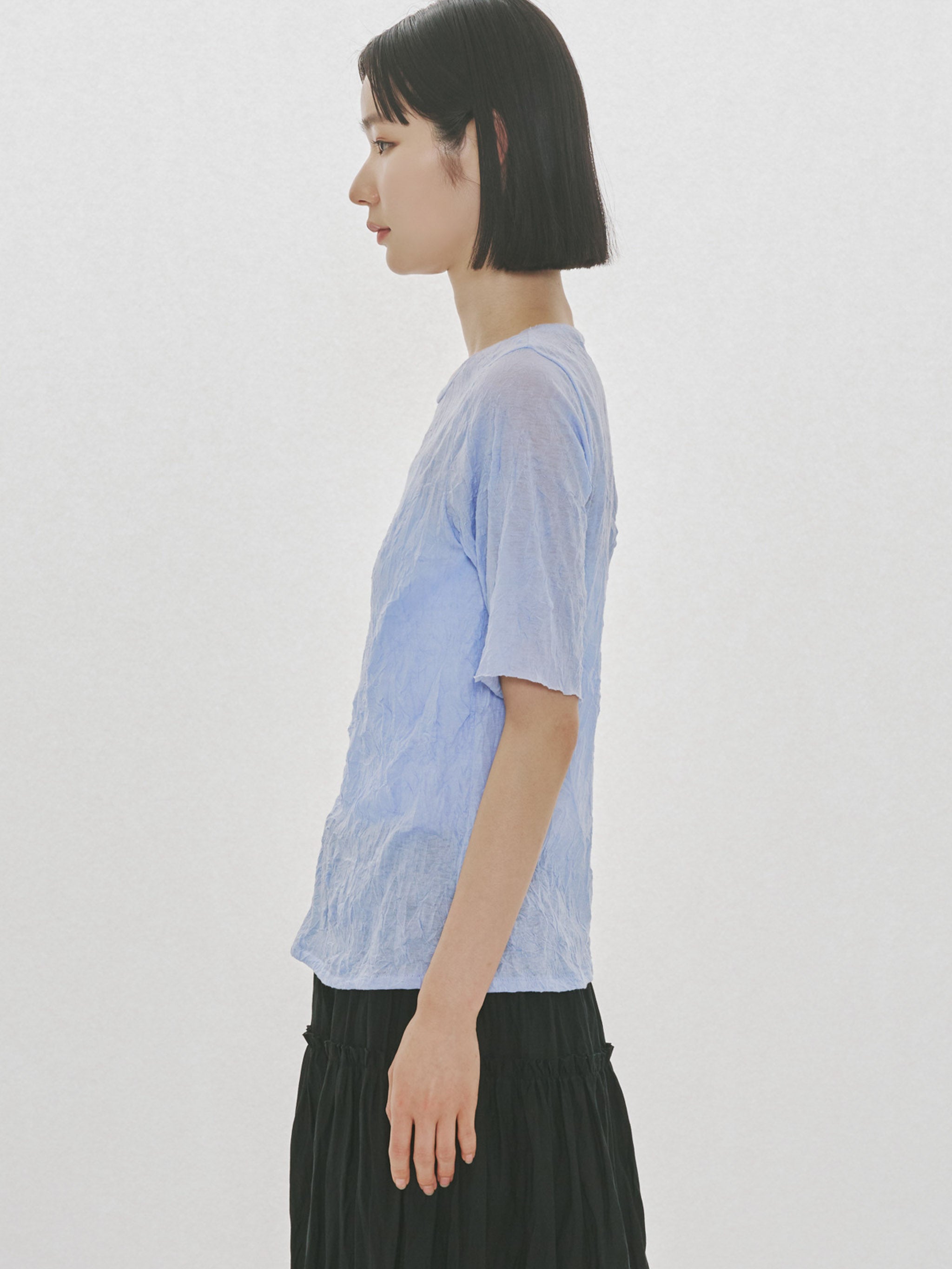 see-through crew neck half slv inner