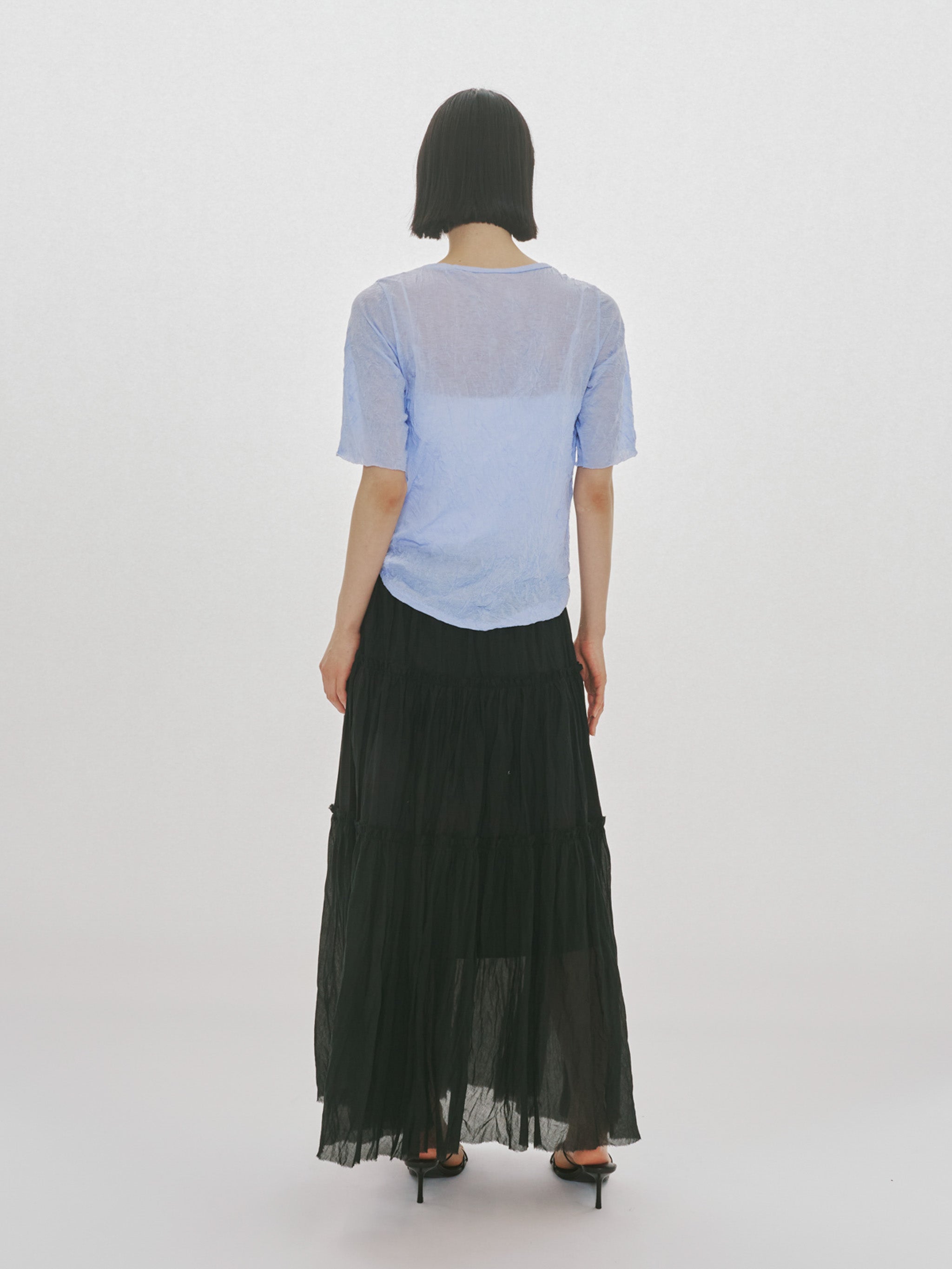 see-through crew neck half slv inner