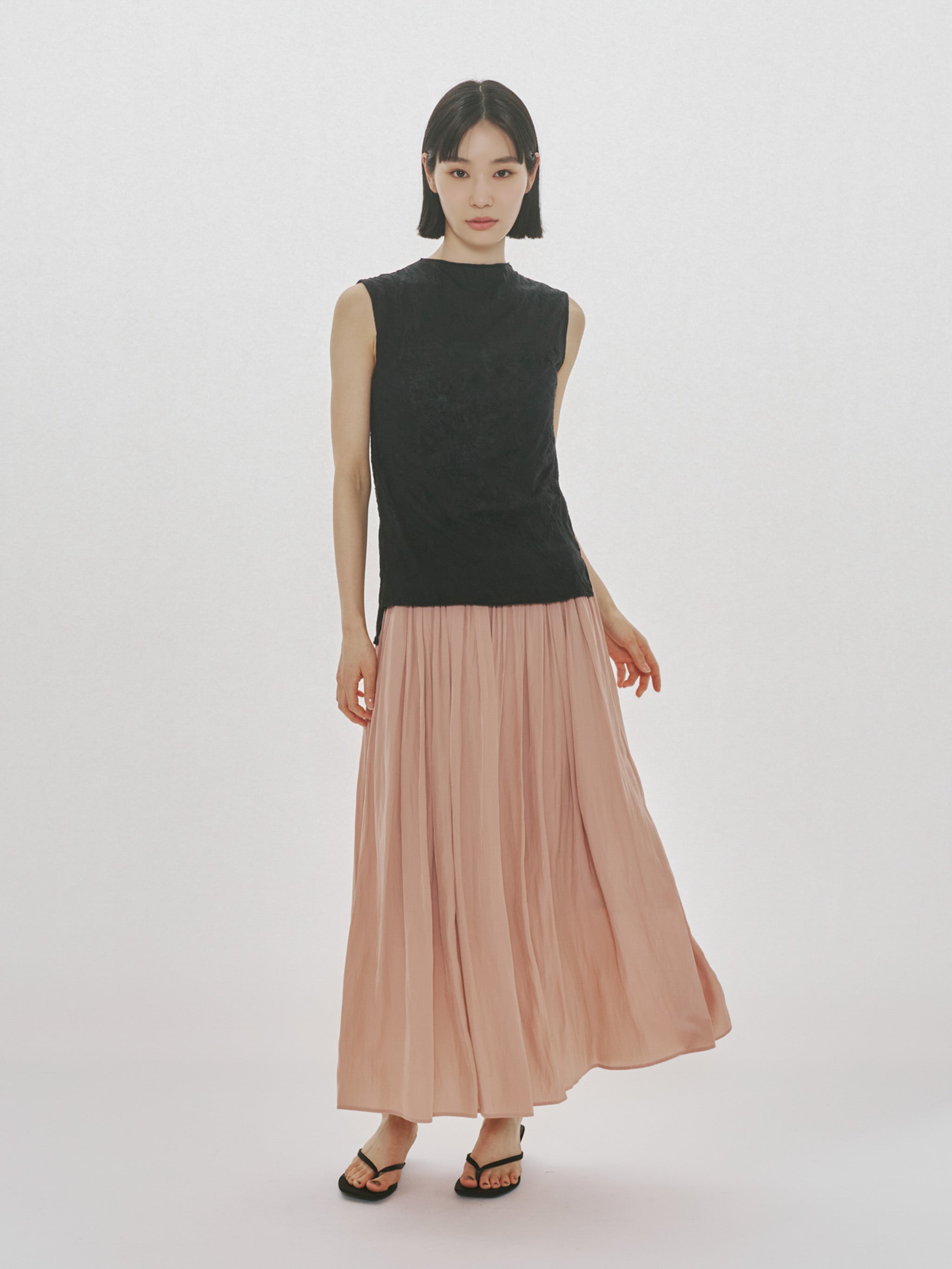 see-through high neck sleeveless inner