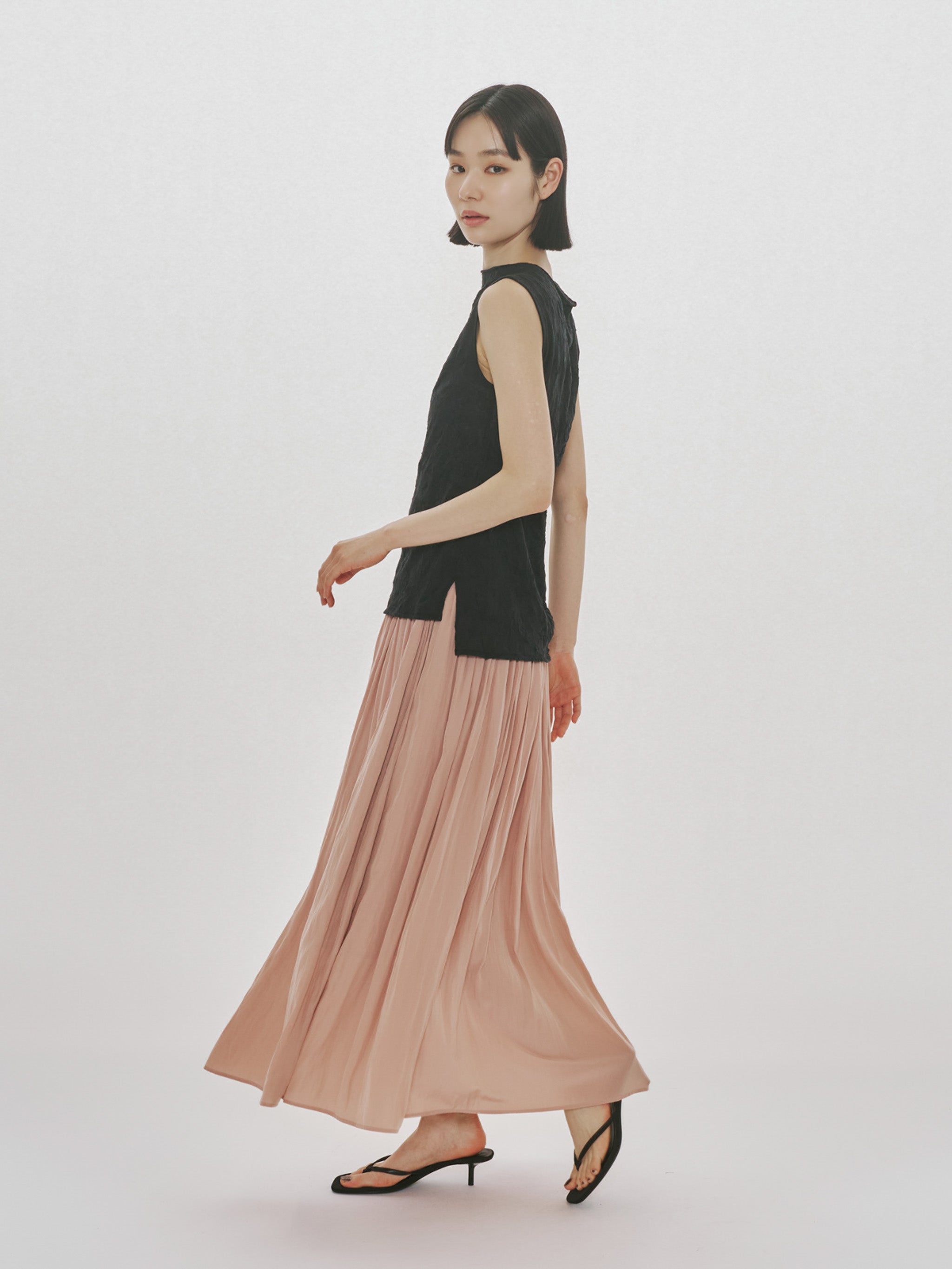 see-through high neck sleeveless inner