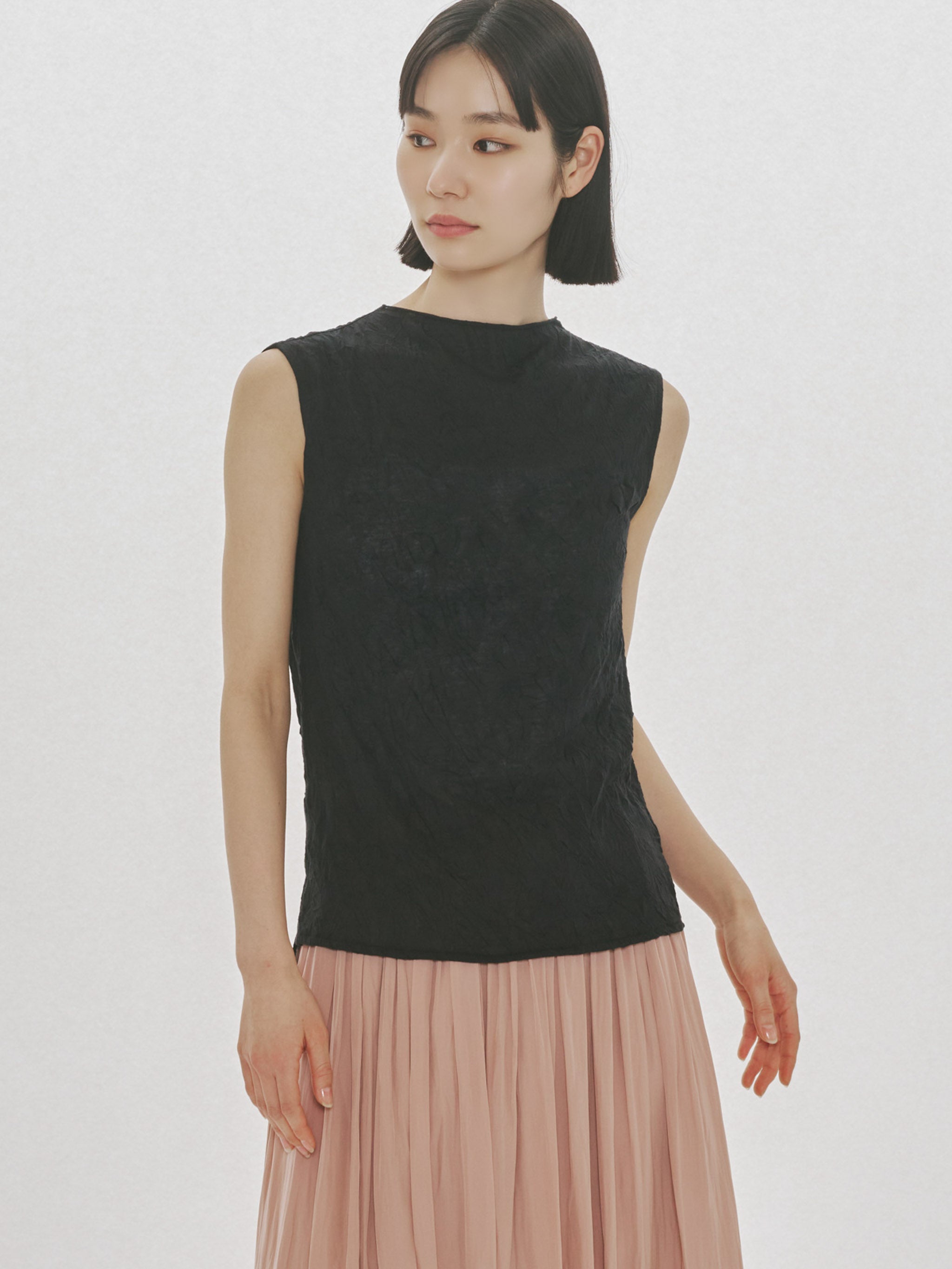 See-through High Neck Sleeveless Inner｜シースルーハイネック