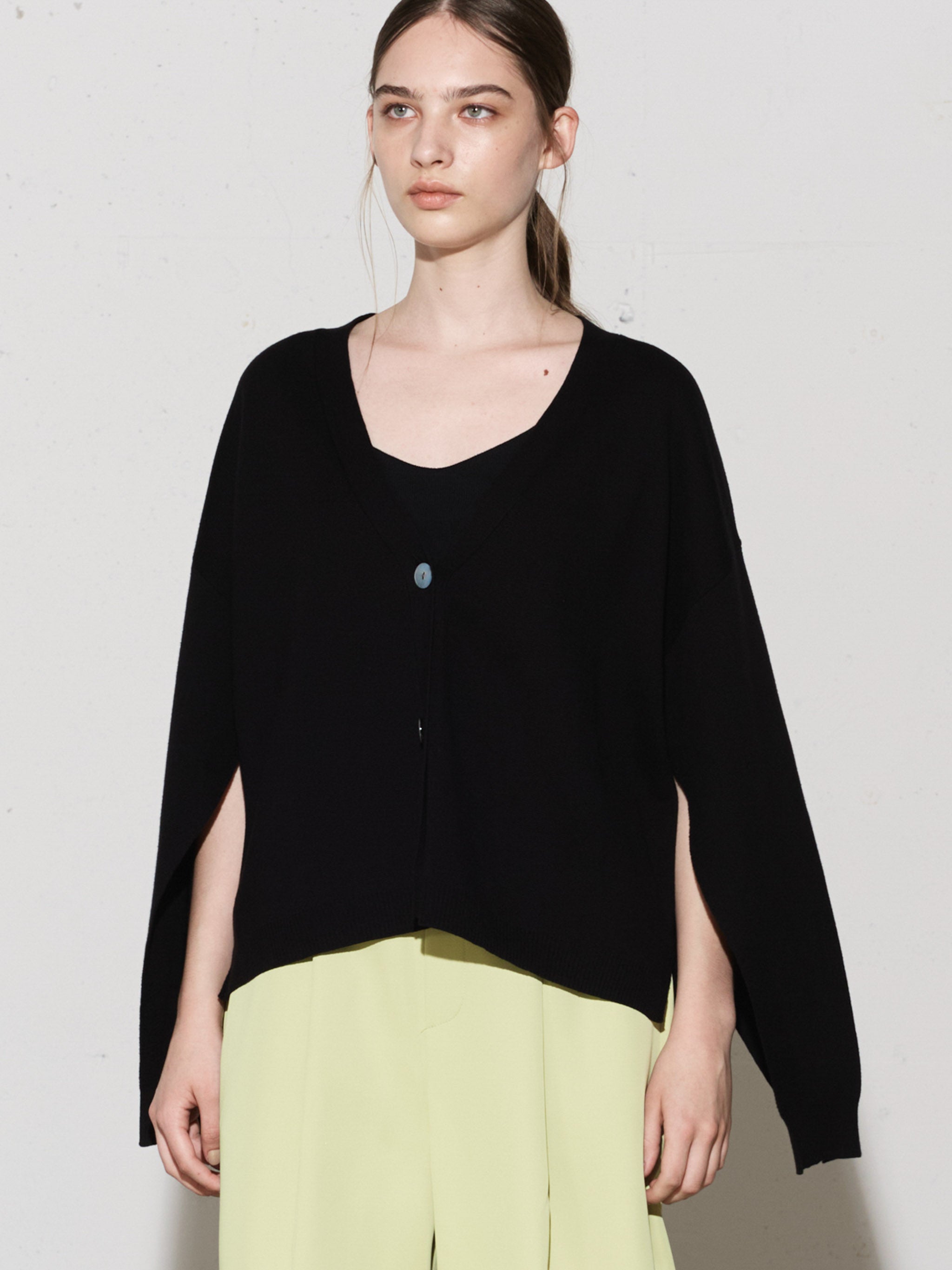 slit sleeve knit cardigan