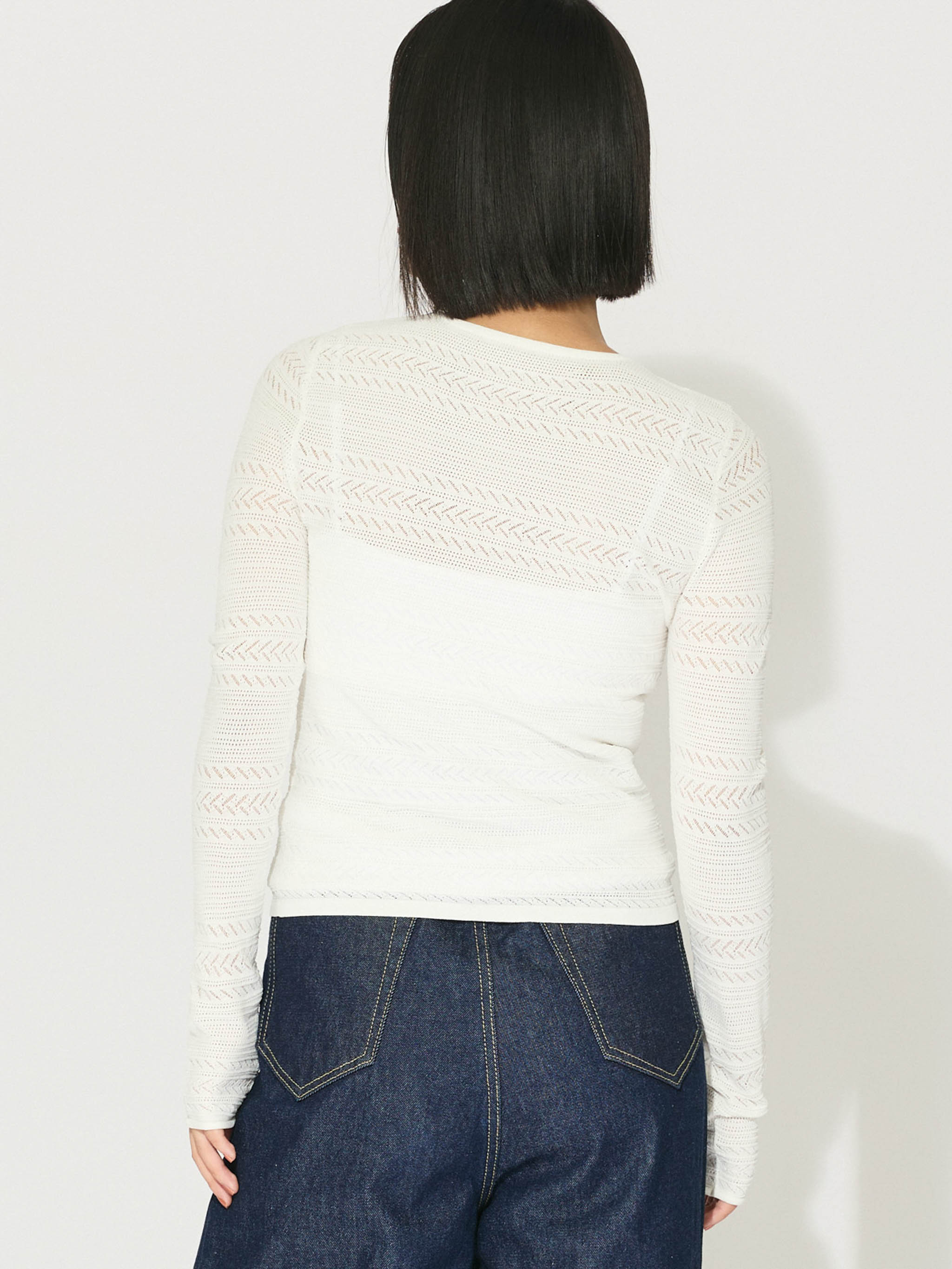 lace knit tight pullover