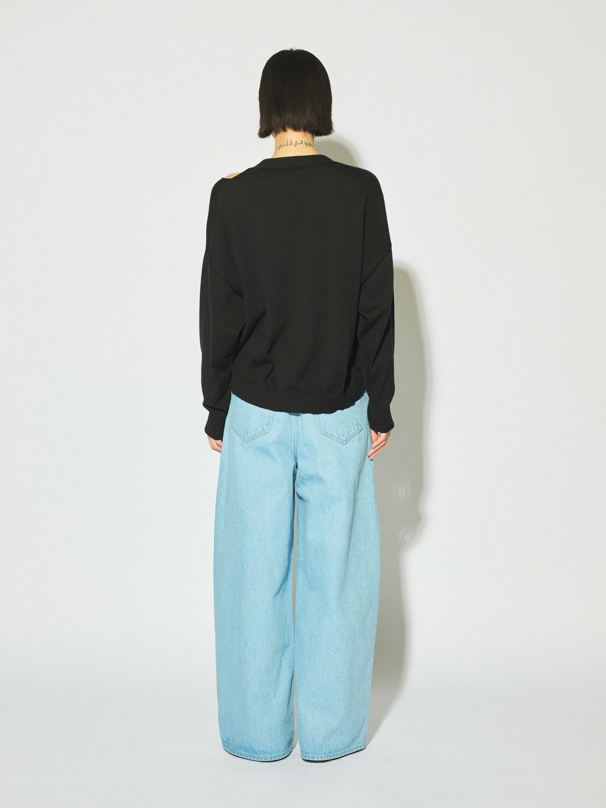cut out neck wide cardigan[A]