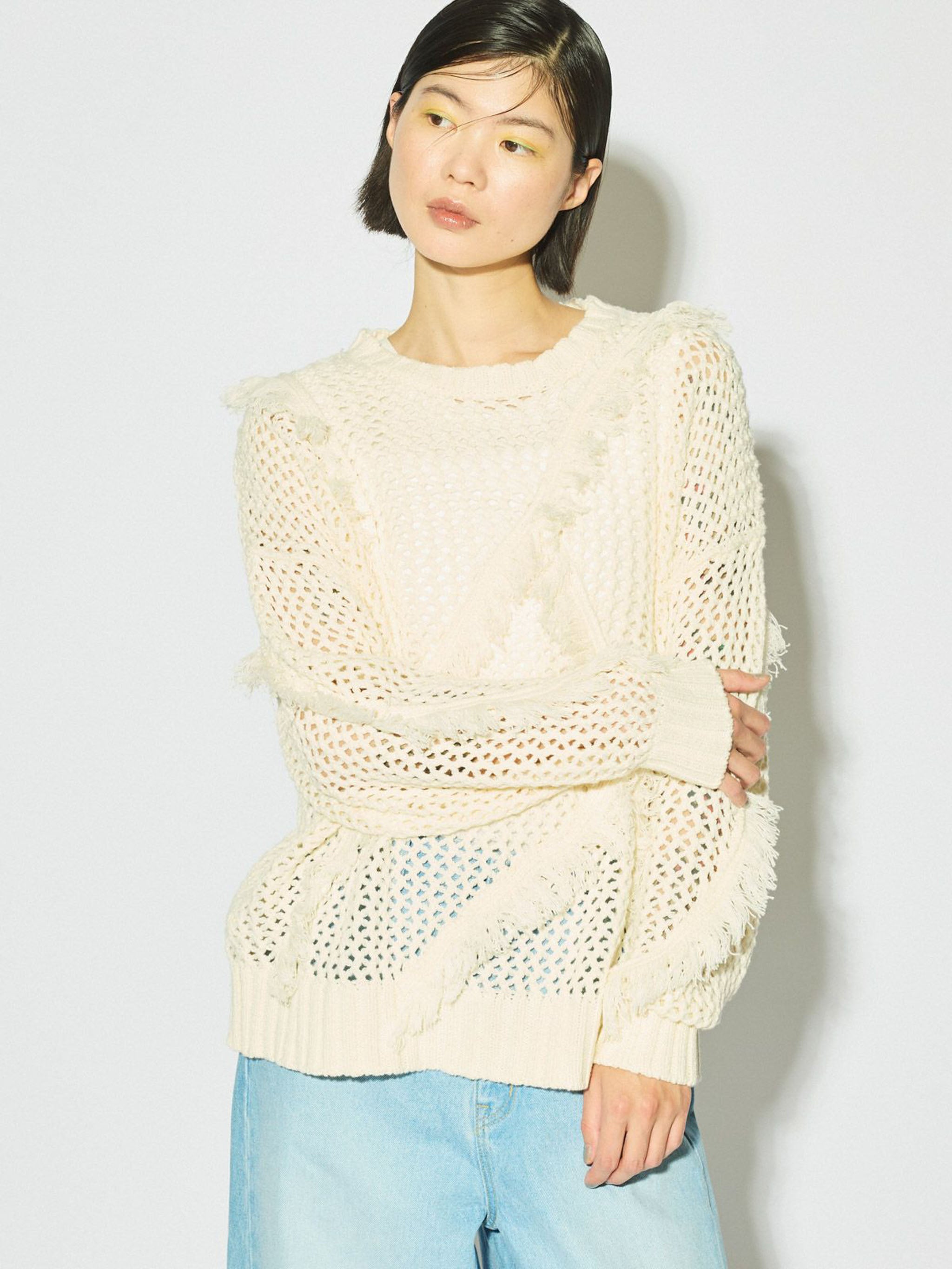 fringe mesh pullover[A]