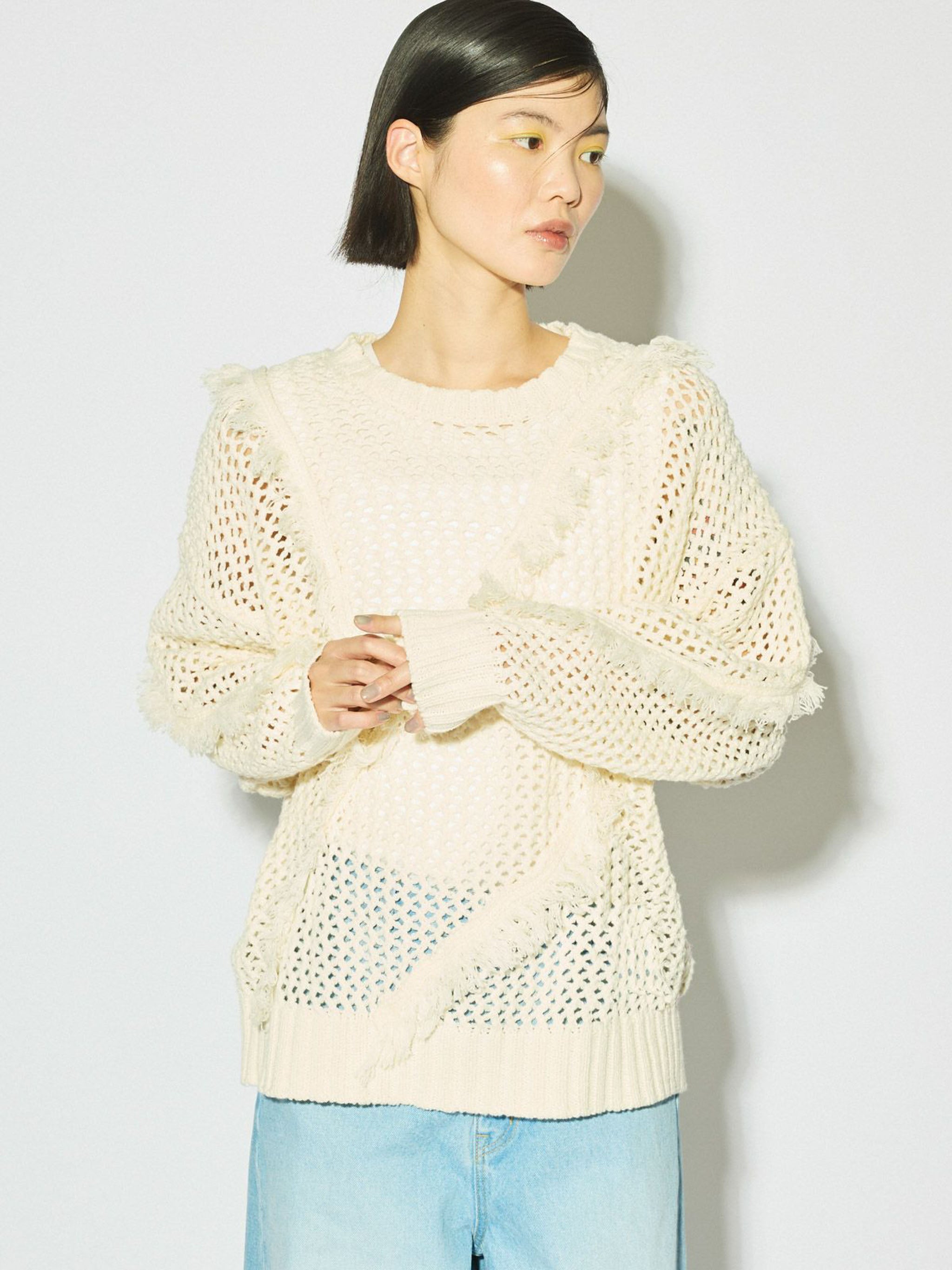 fringe mesh pullover[A]