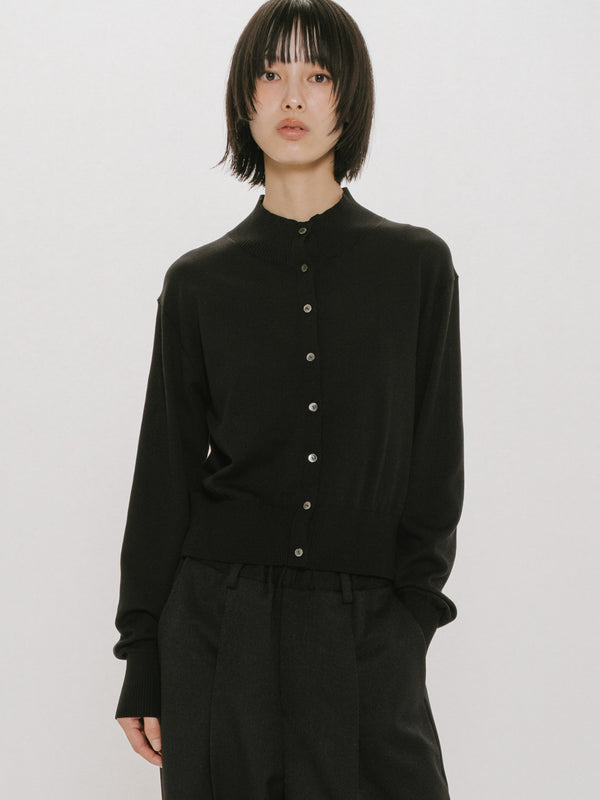 high neck short cardigan