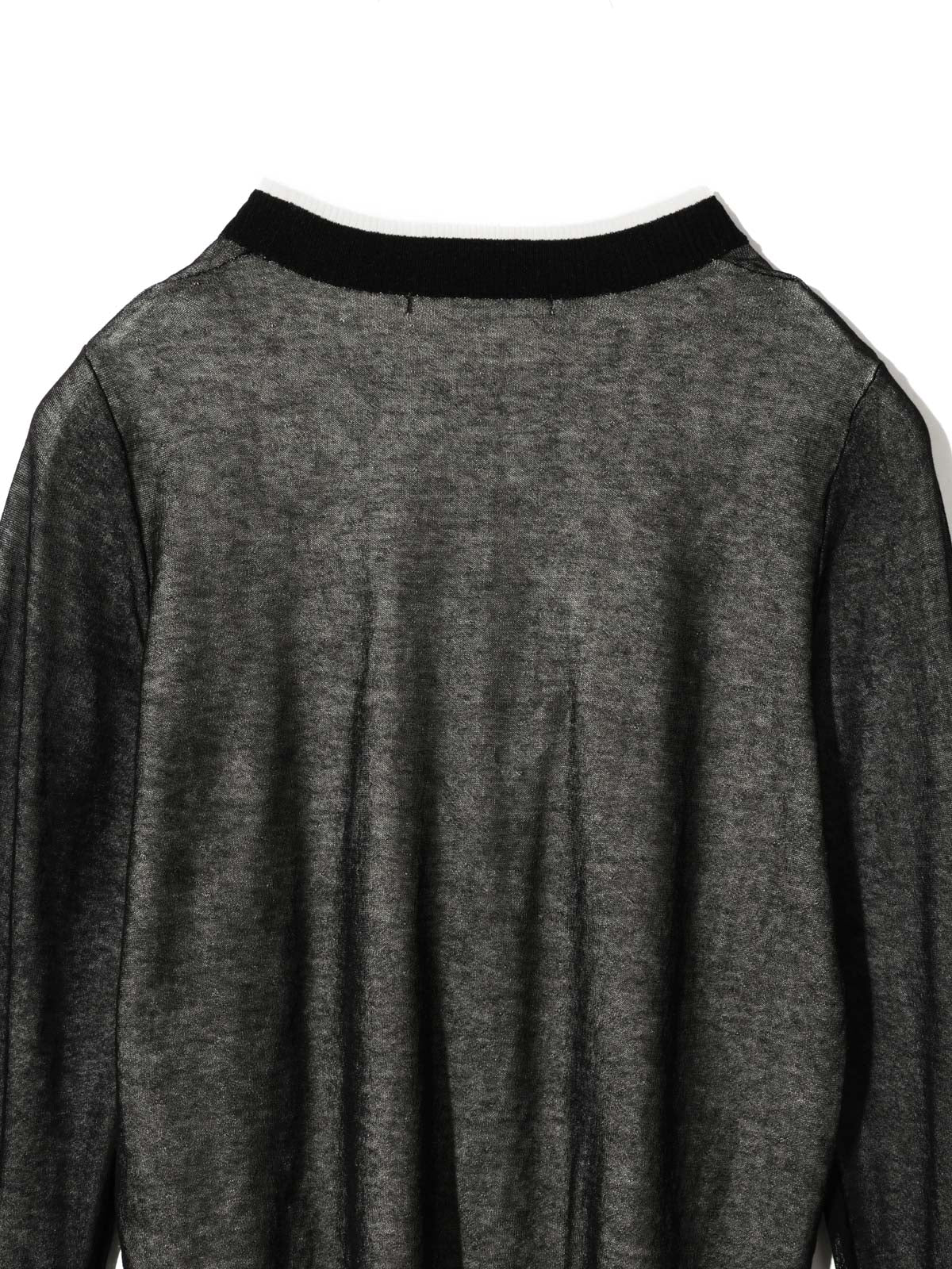 sheer layered crew neck pullover