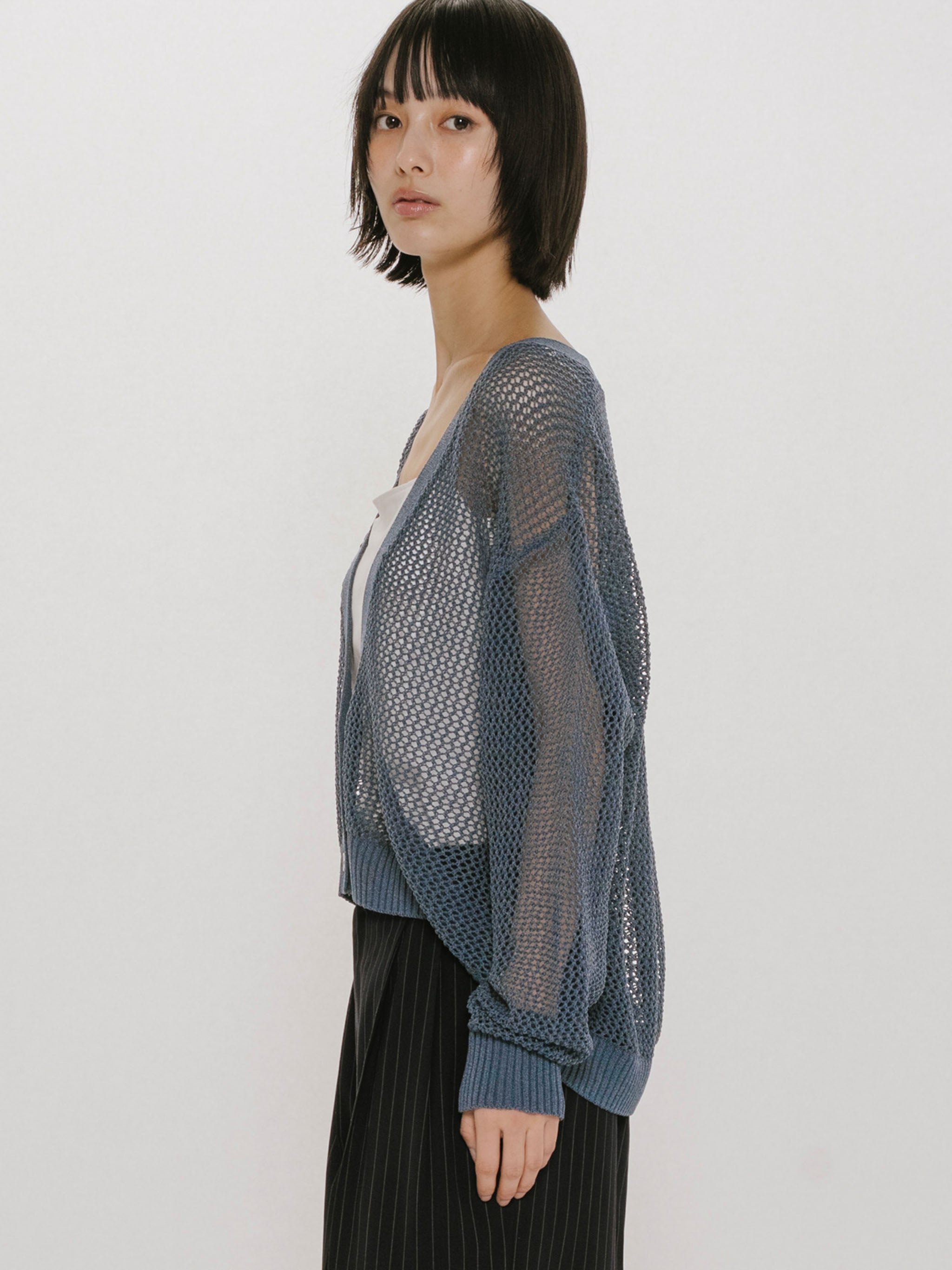 Mesh Short Cardigan｜メッシュショートカーディガン｜シアー