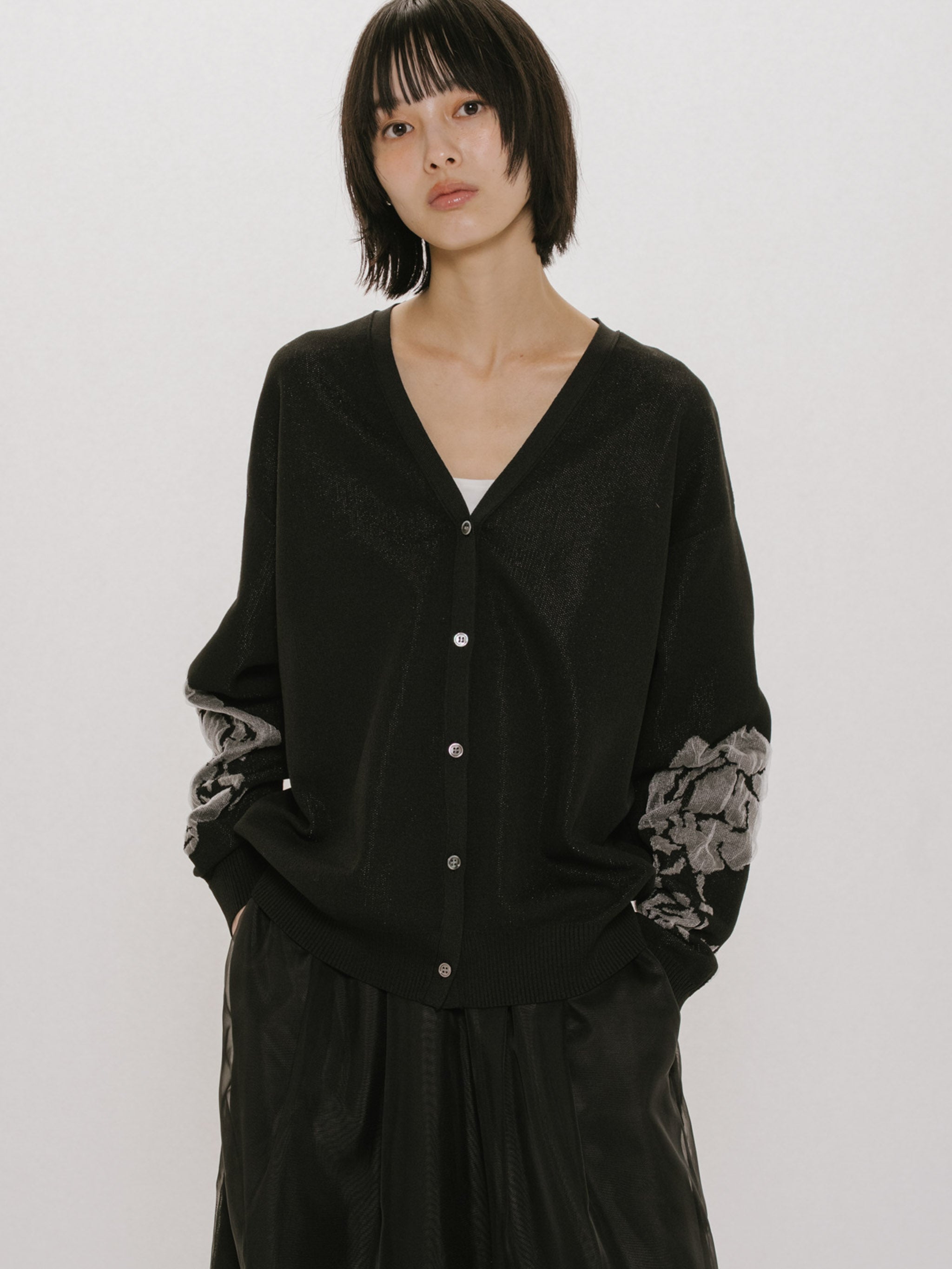 flower jacquard cardigan