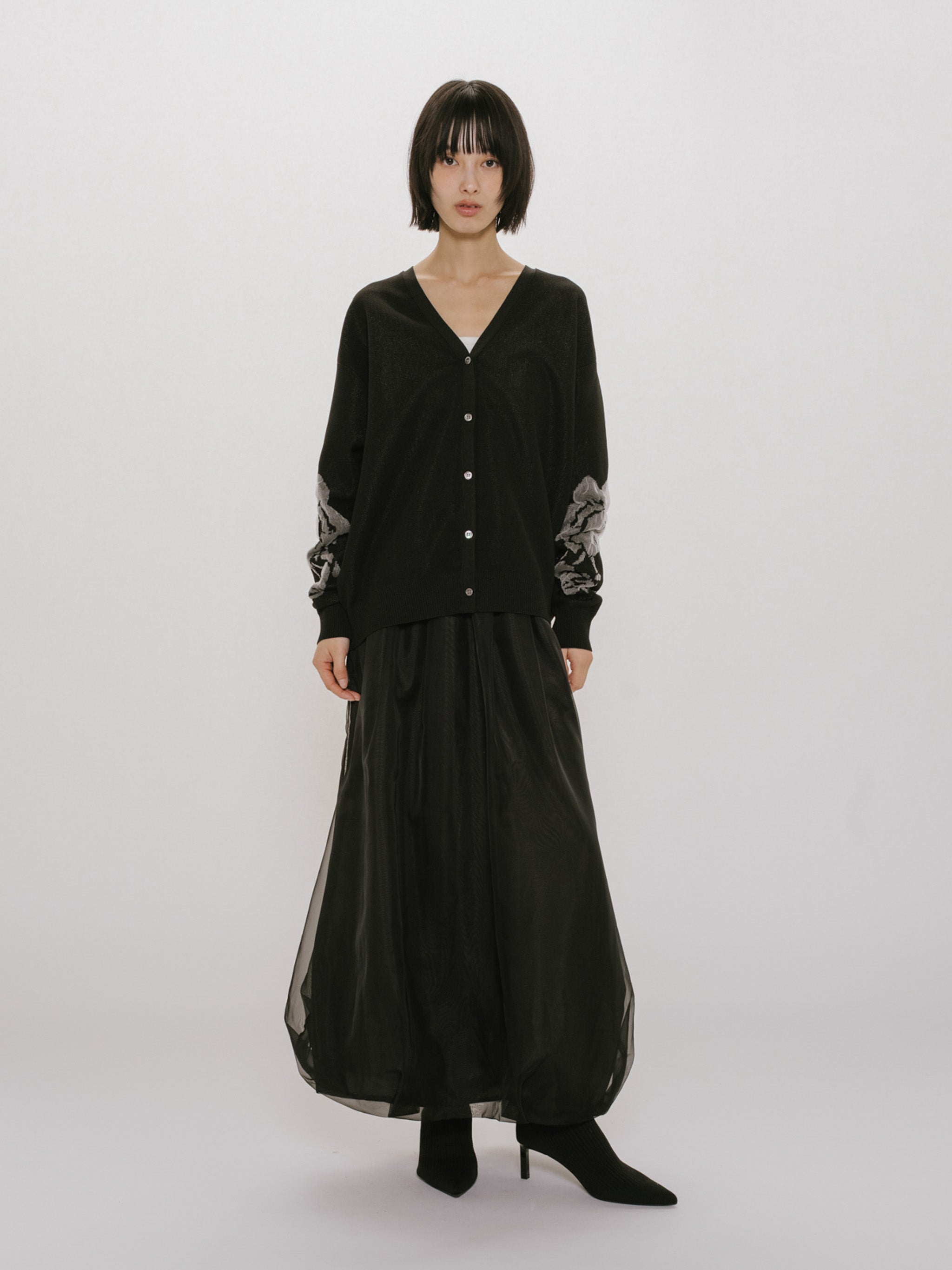 flower jacquard cardigan