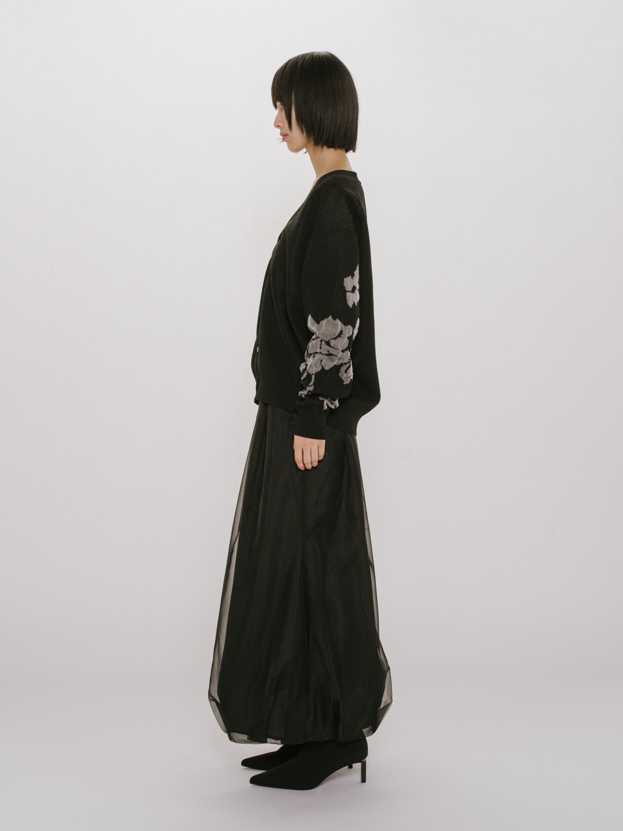 flower jacquard cardigan