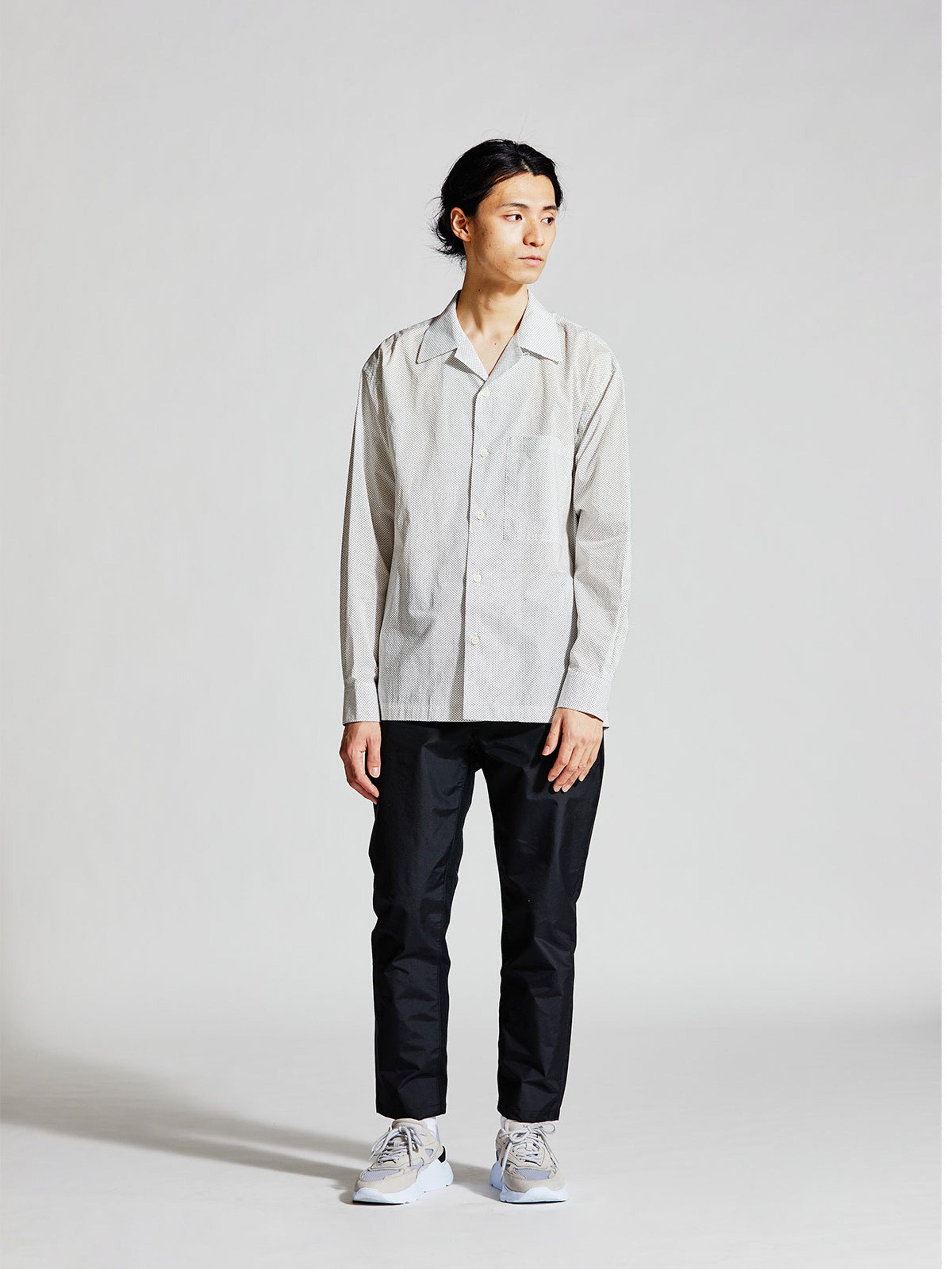 Men’s dot print open collar shirt【3-1129】