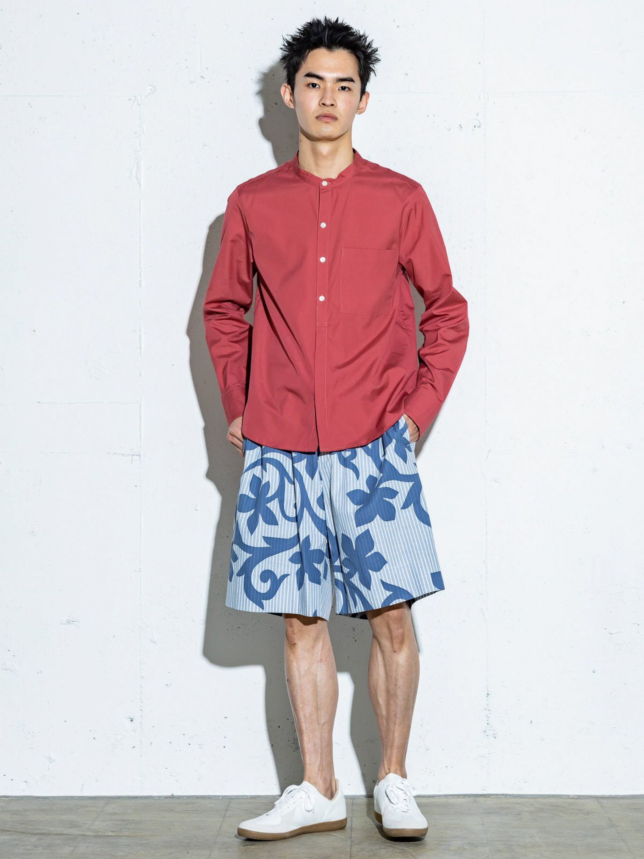 Men’s スタンドカラーシャツ【3-1130】
