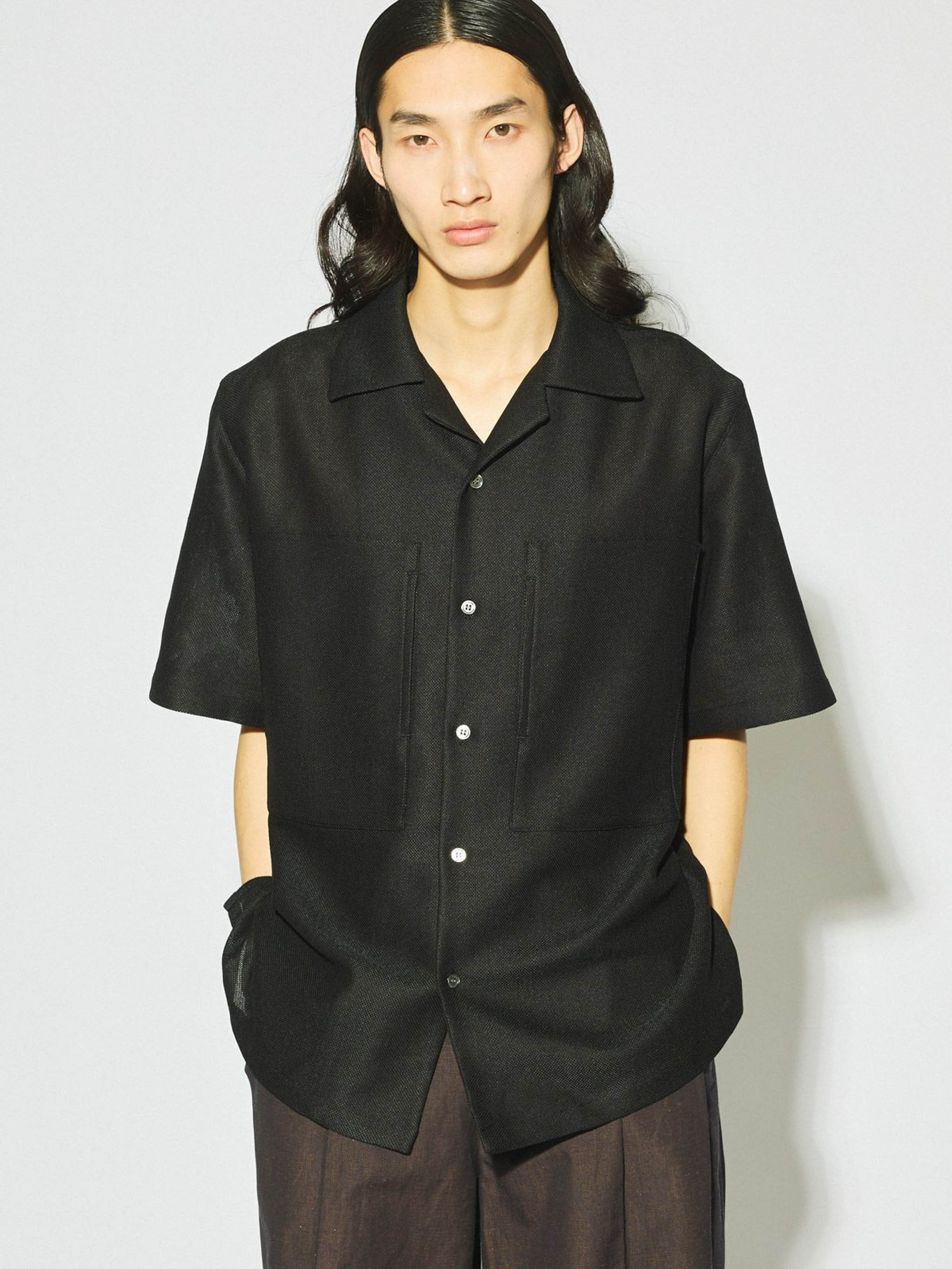 Men’s レノクロスオープンカラーシャツ[A]