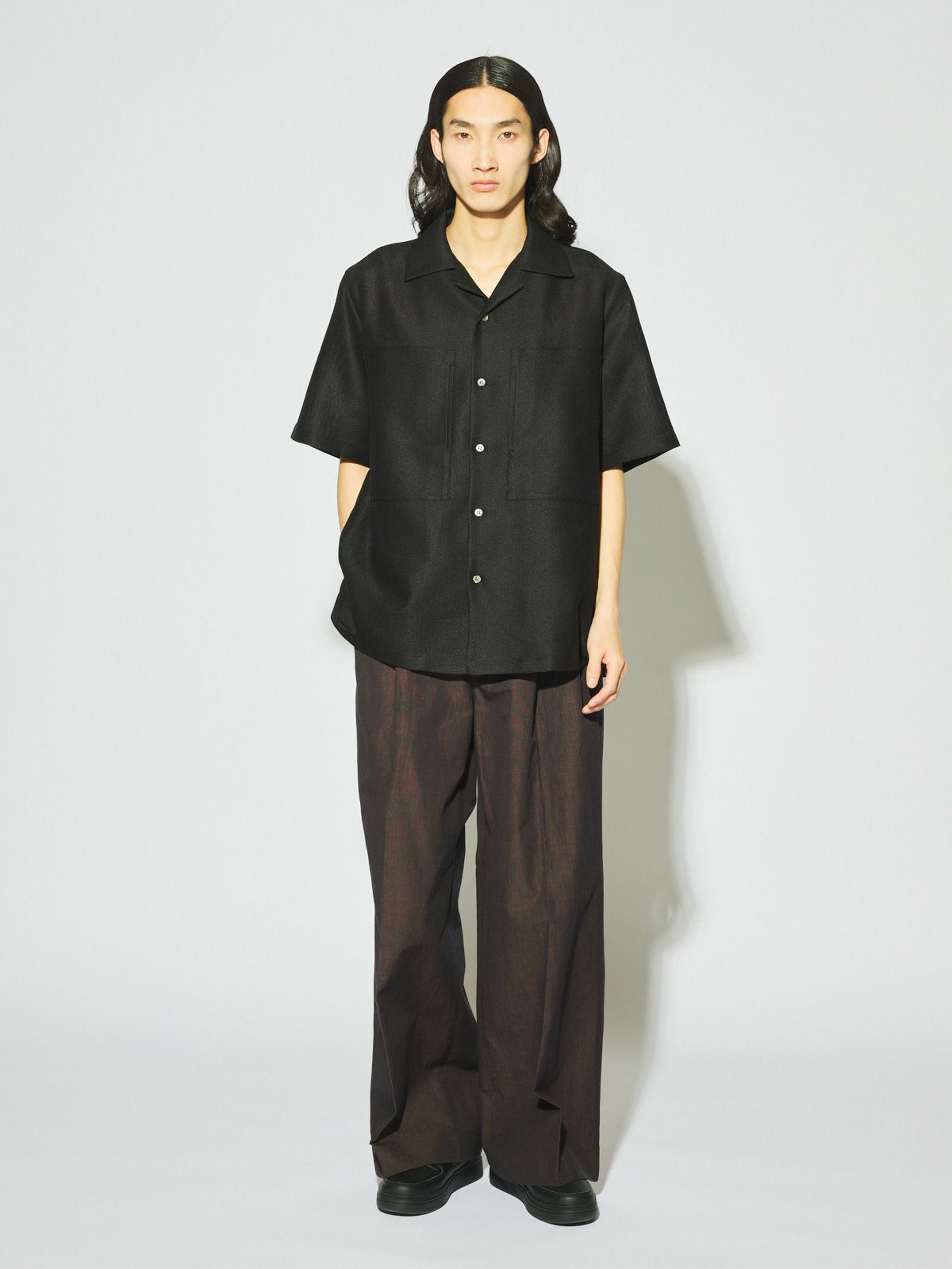 Men’s レノクロスオープンカラーシャツ[A]