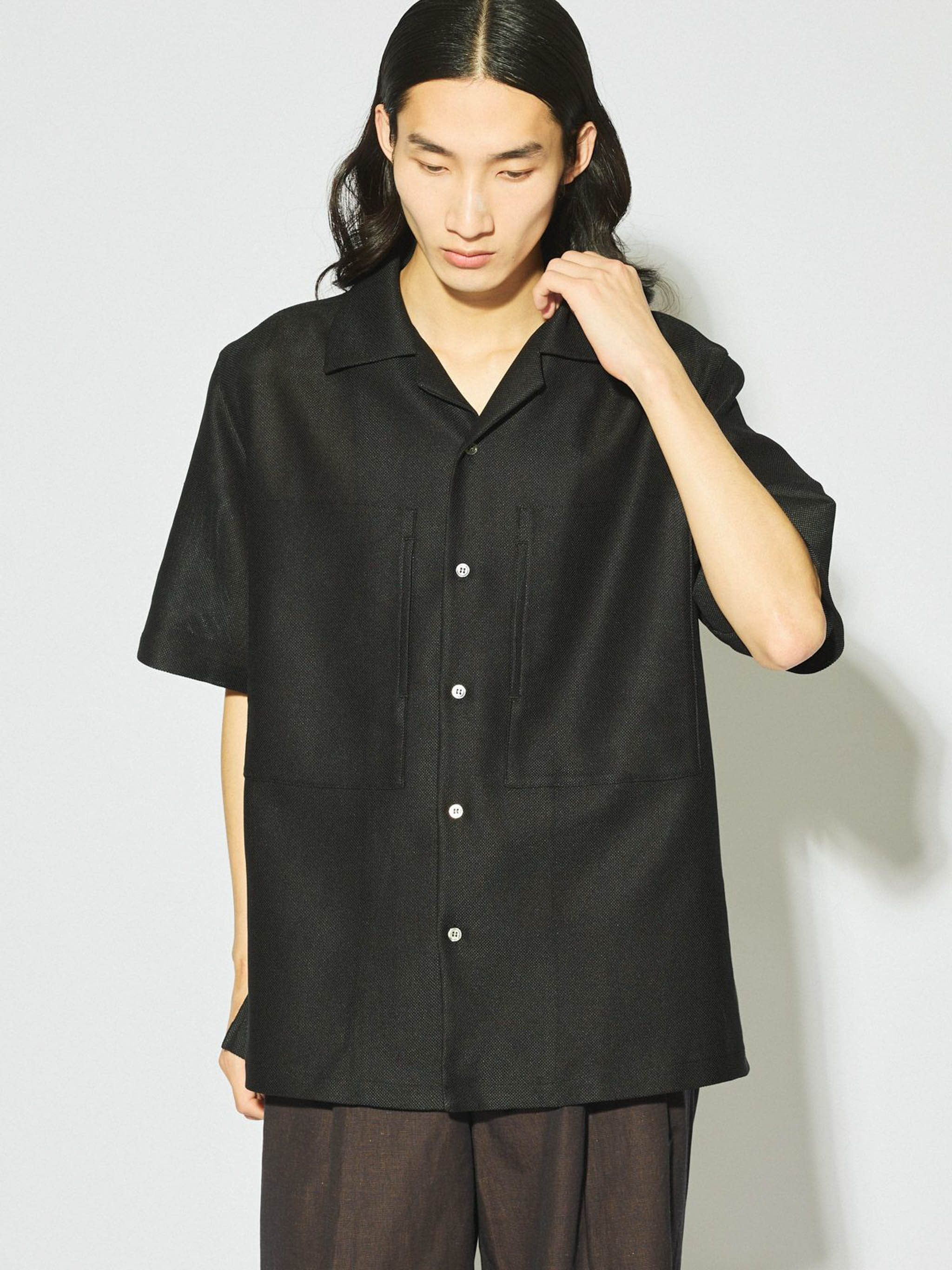 Men’s レノクロスオープンカラーシャツ[A]
