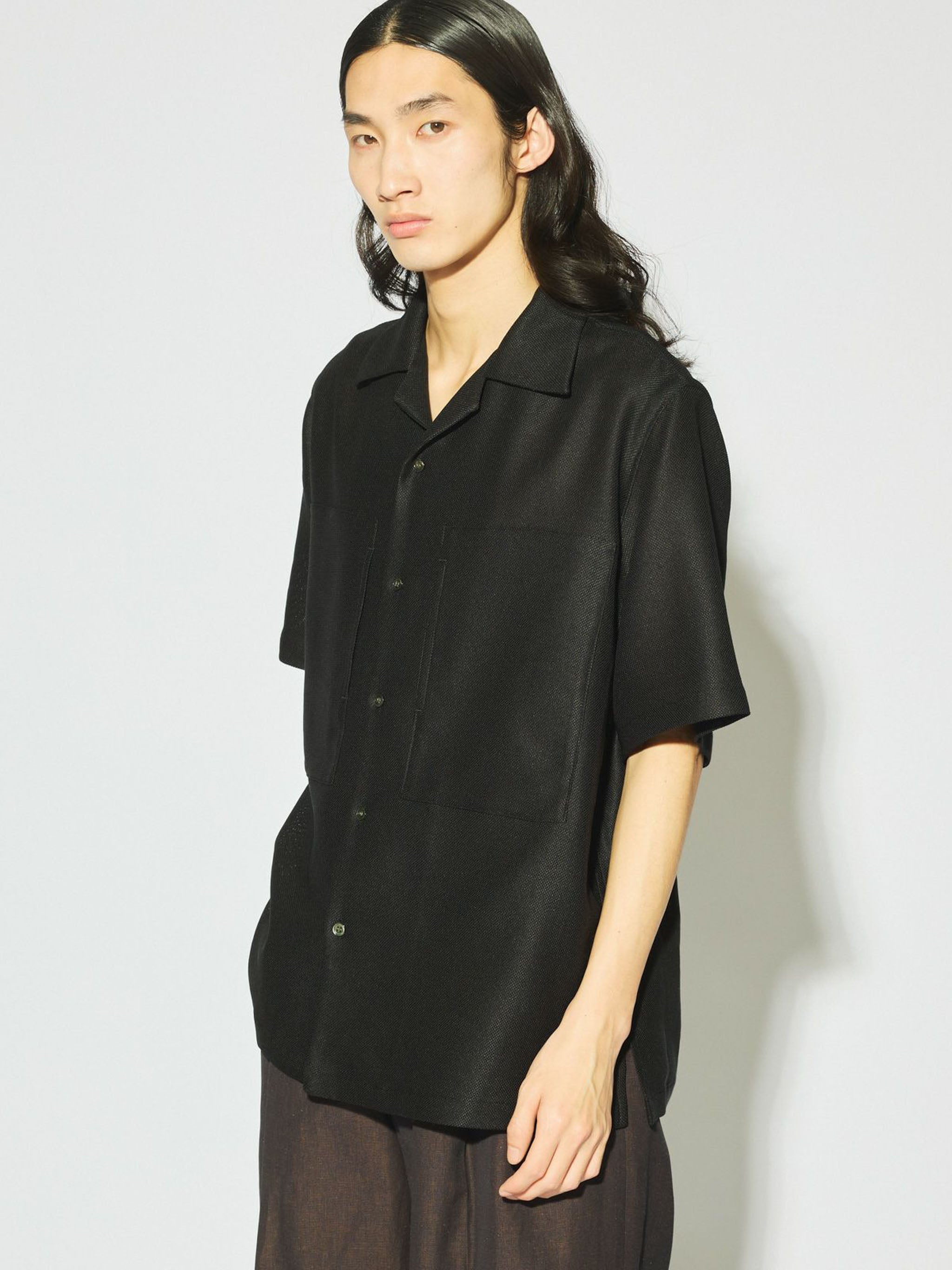 Men’s レノクロスオープンカラーシャツ[A]