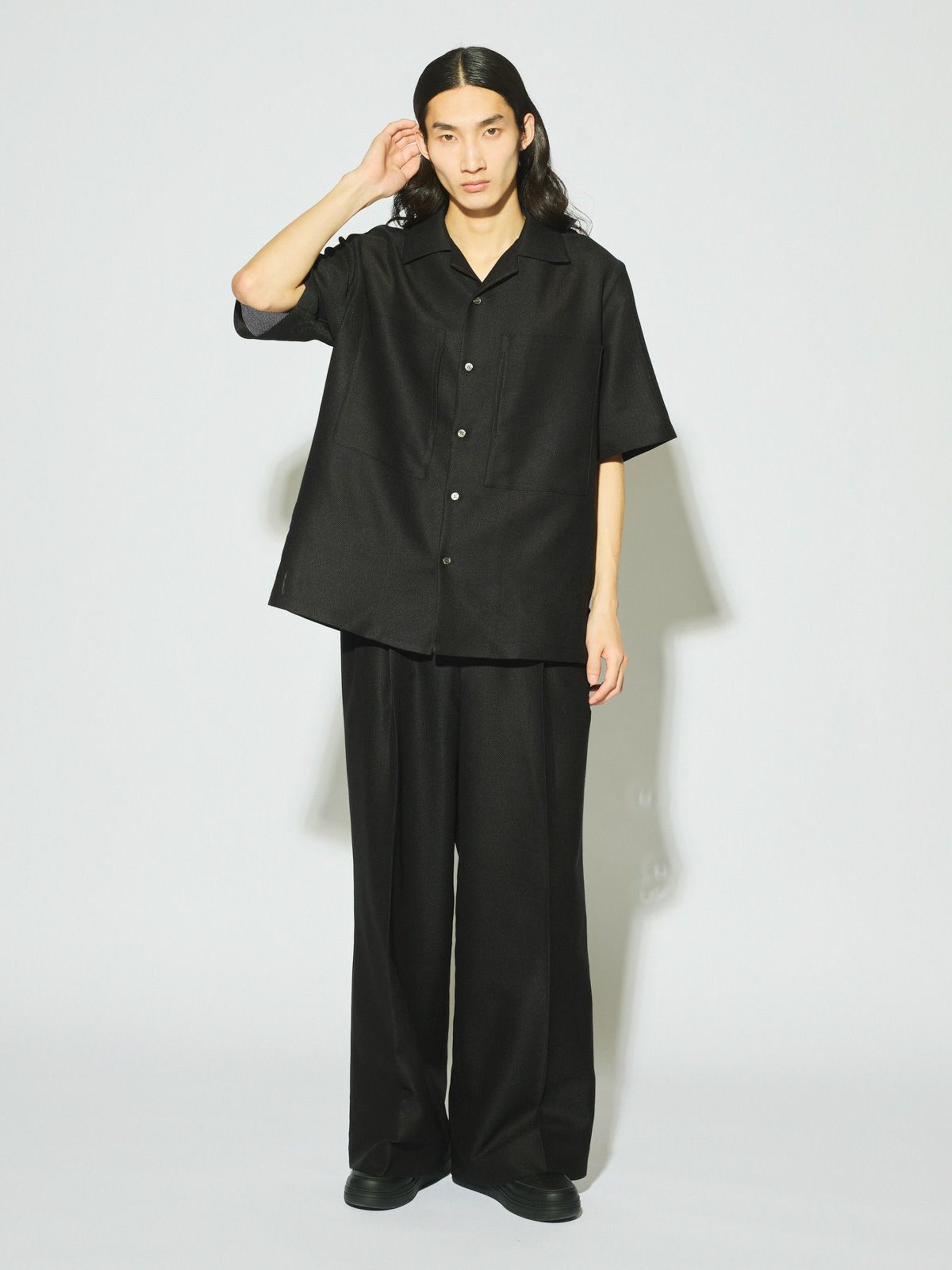 Men’s レノクロスオープンカラーシャツ[A]