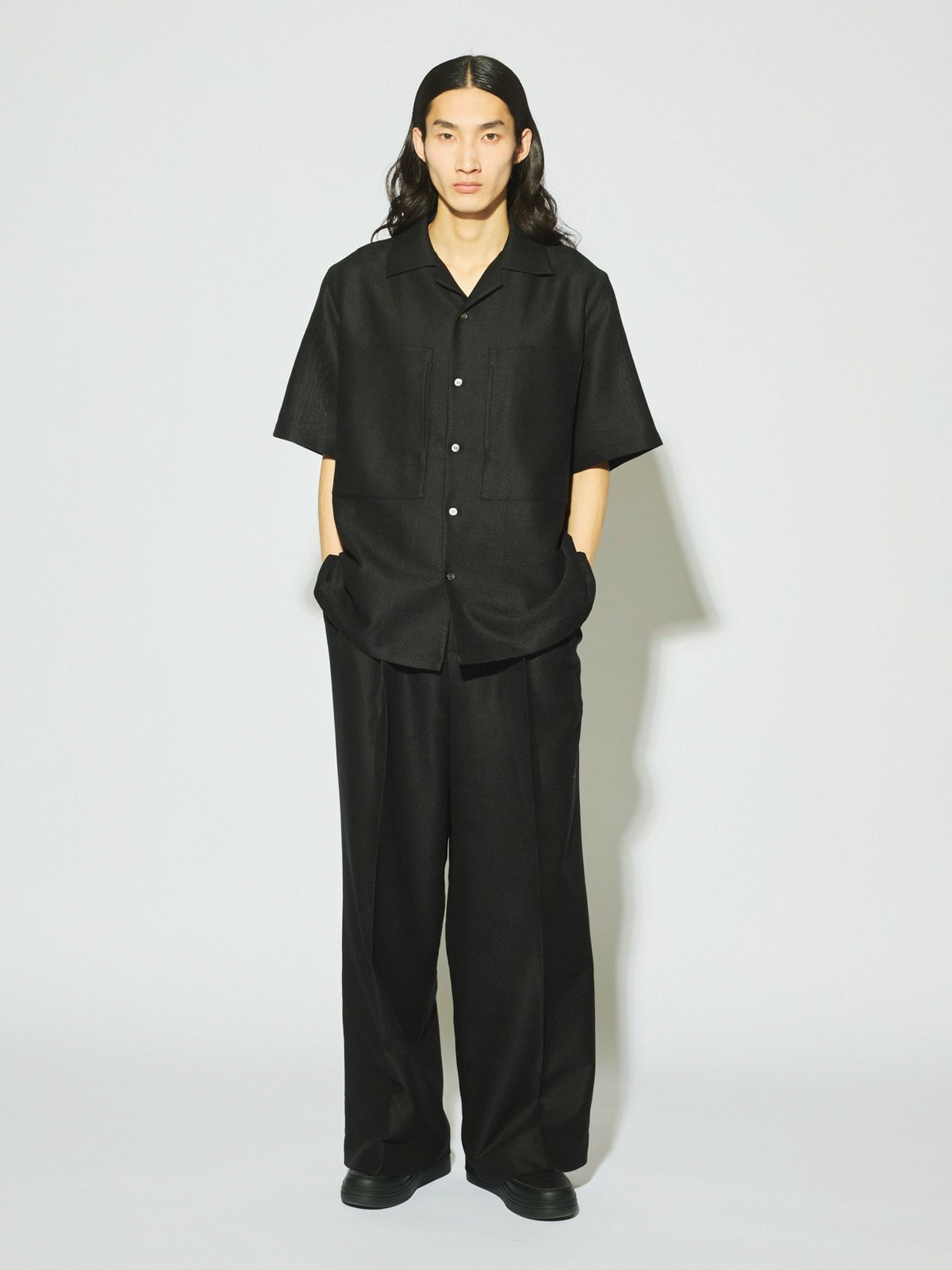 Men’s レノクロスオープンカラーシャツ[A]