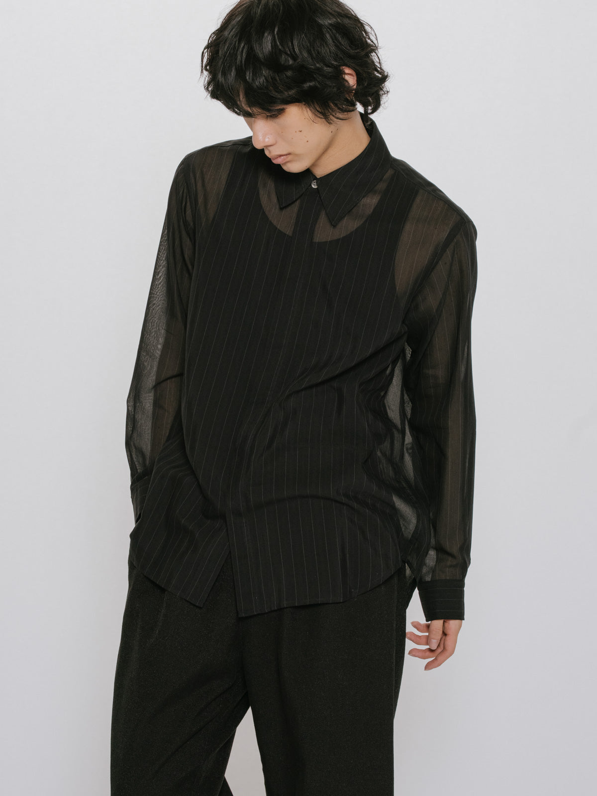 synthetic leather over size blouson
