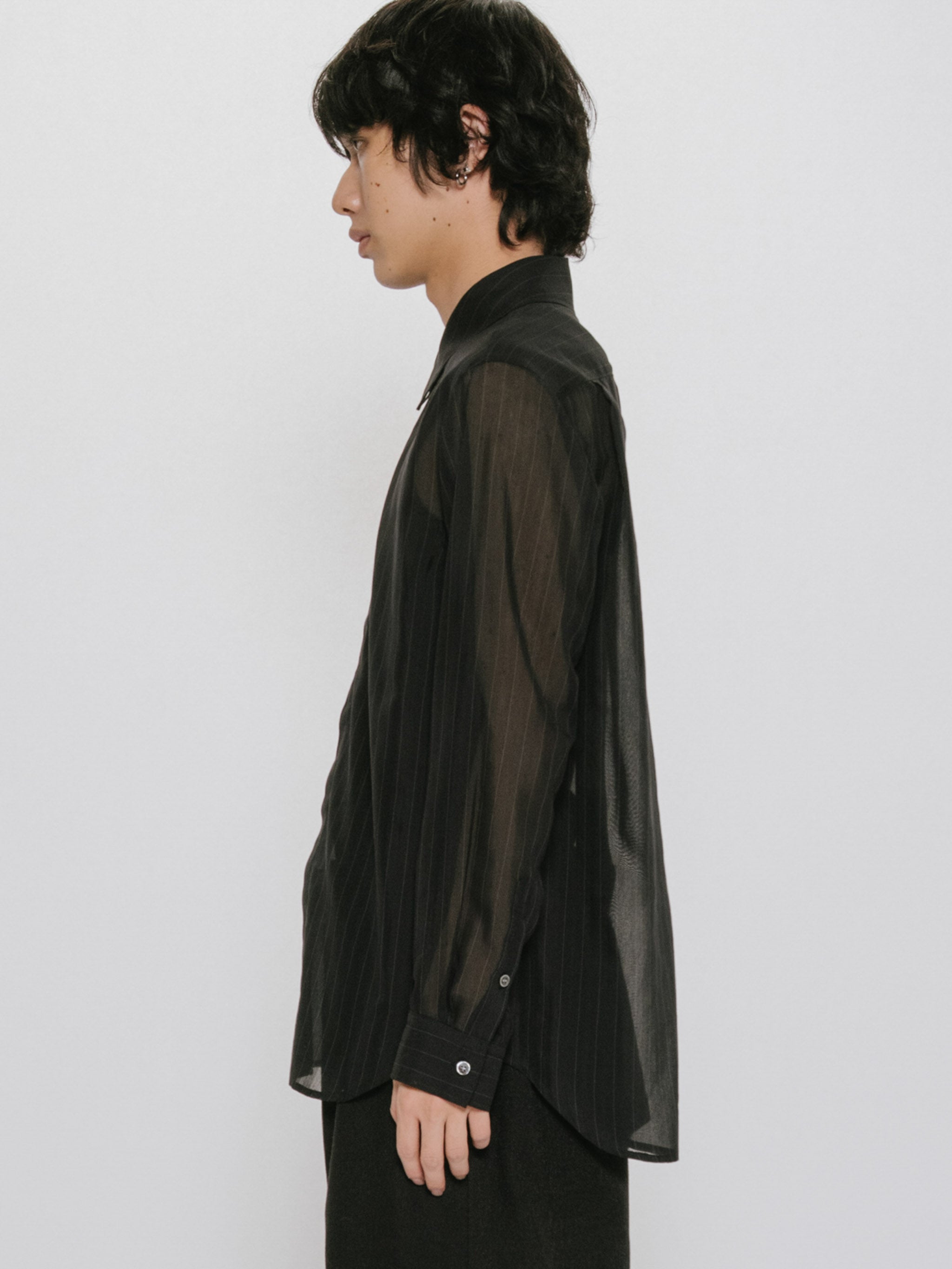 sheer stripe shirt