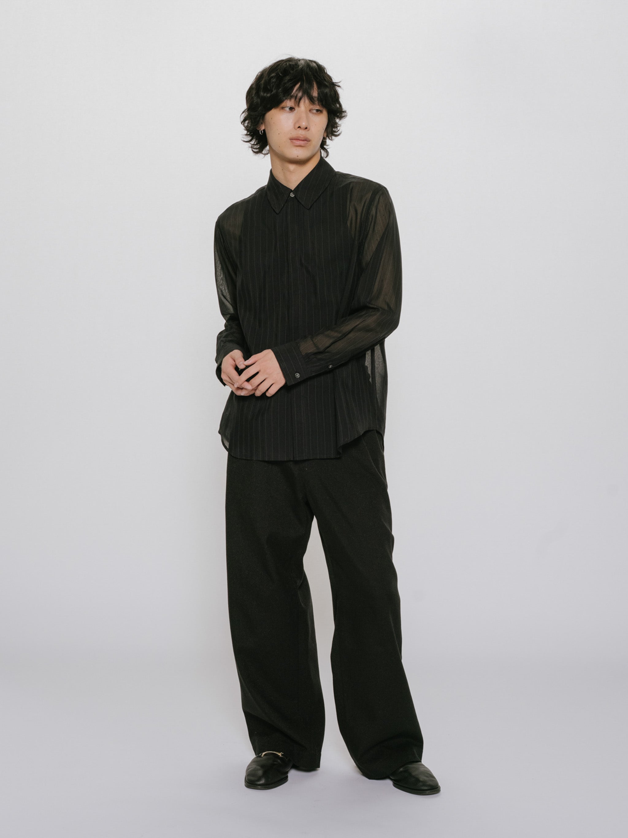 sheer stripe shirt
