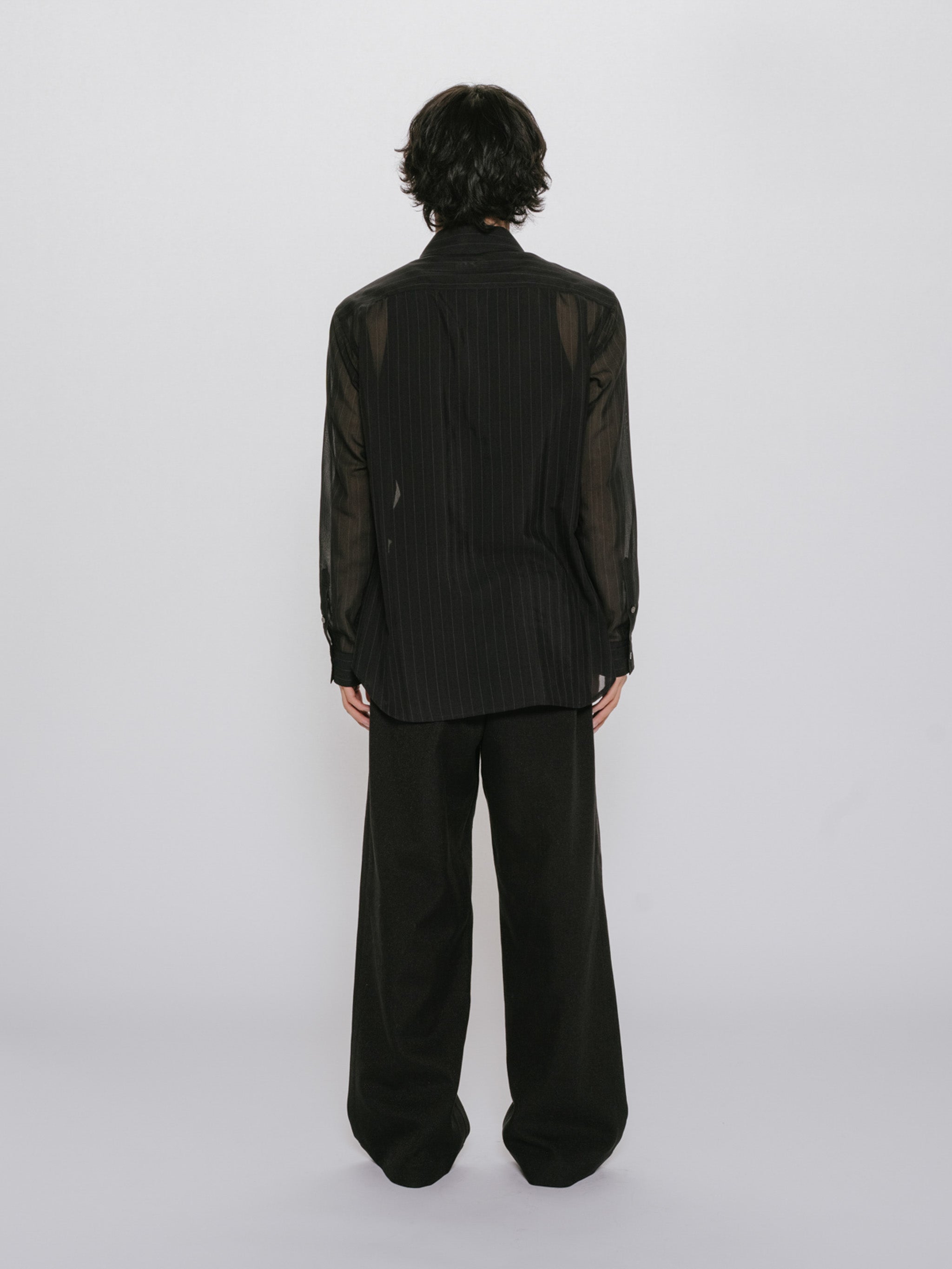 sheer stripe shirt
