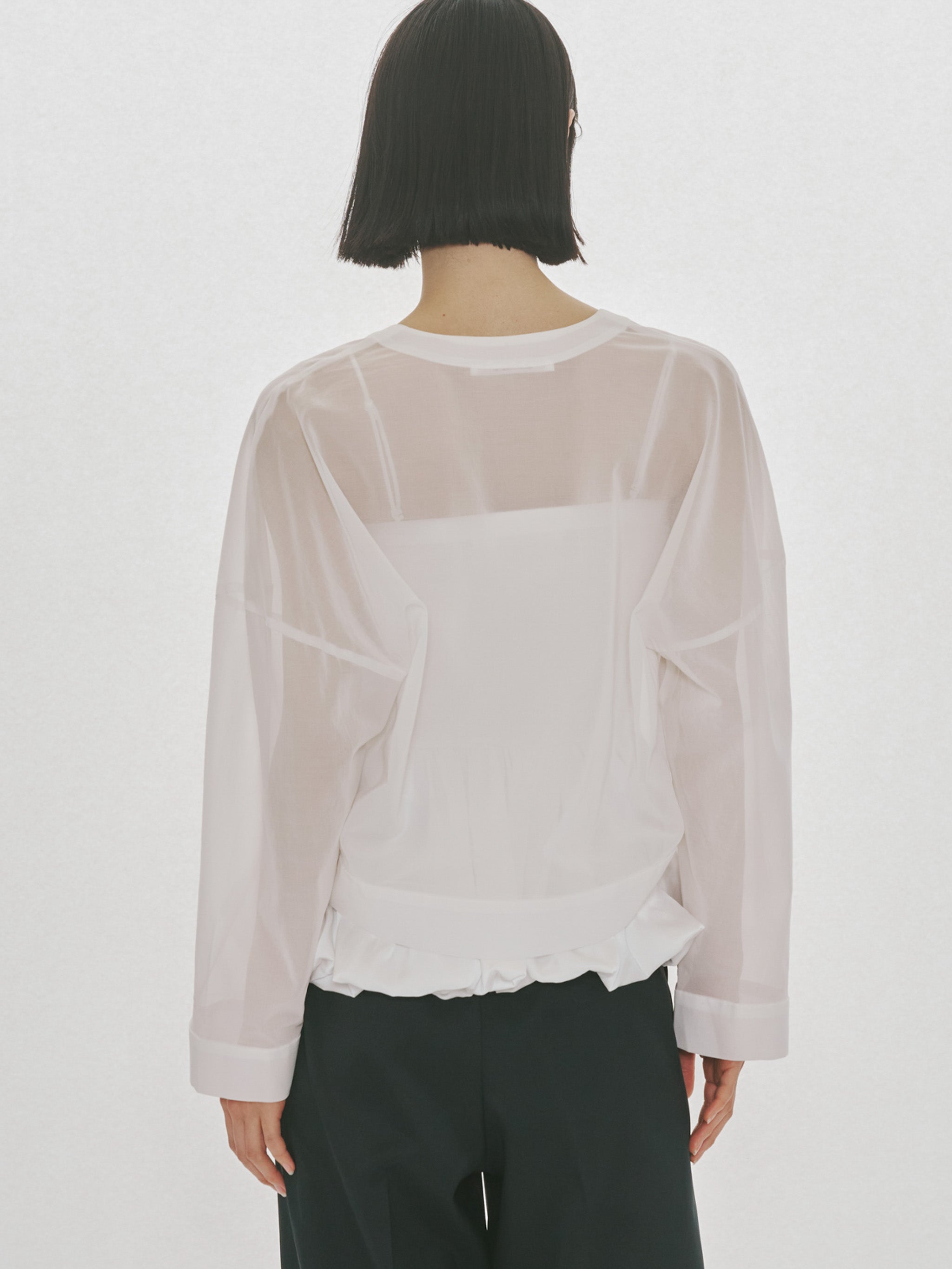 sheer voil V neck cardigan