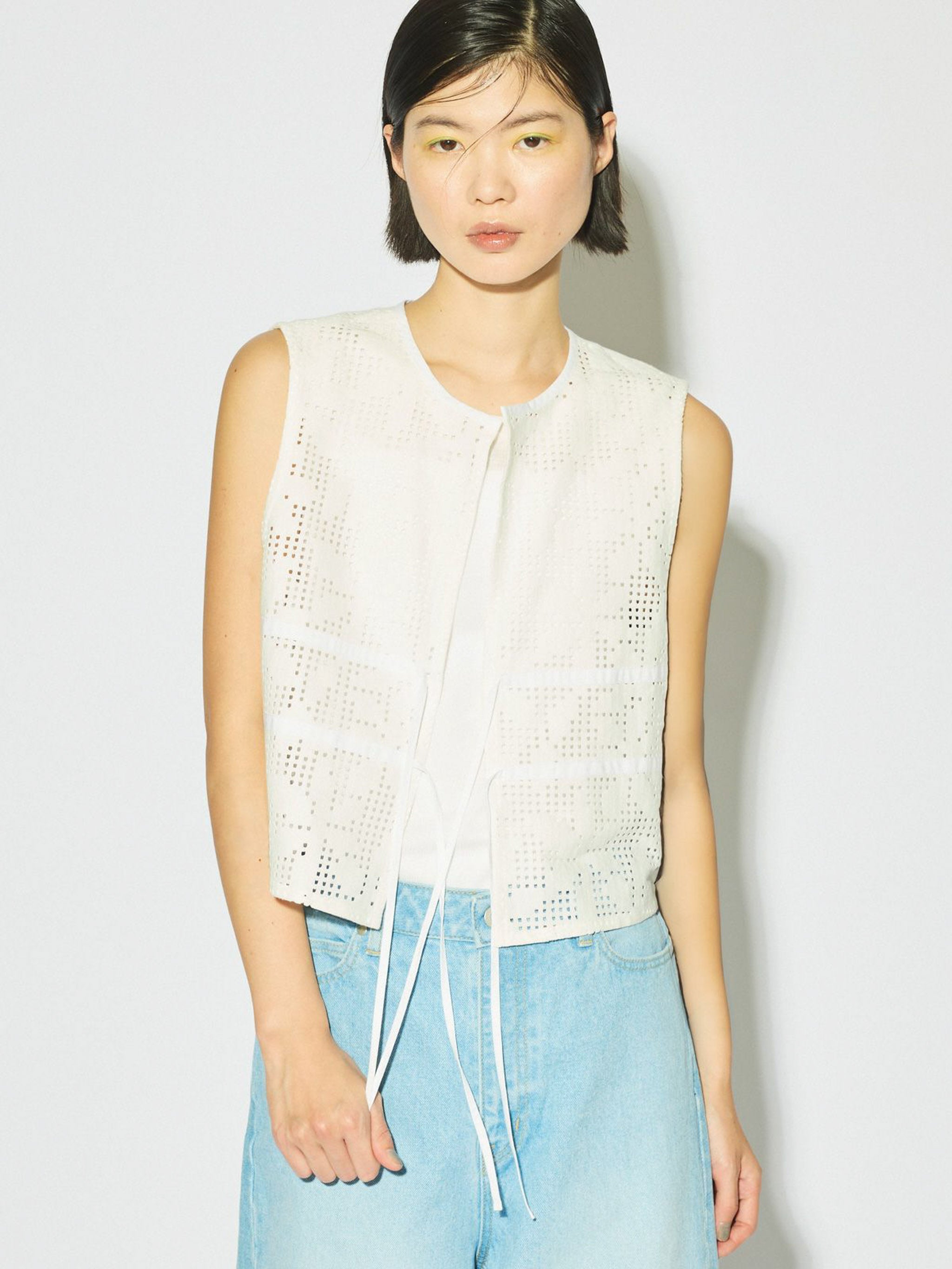 lace short vest[A]