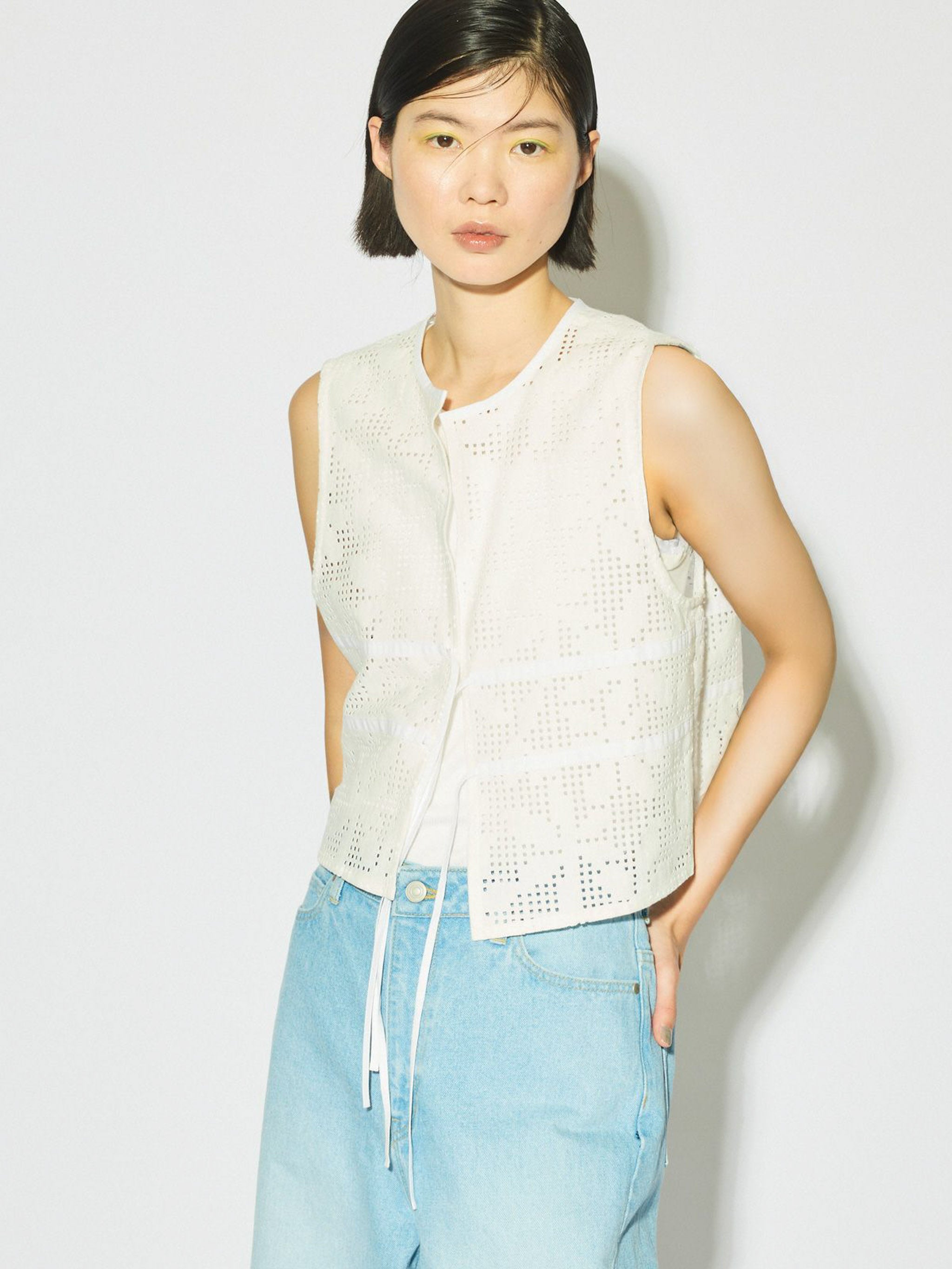 lace short vest[A]