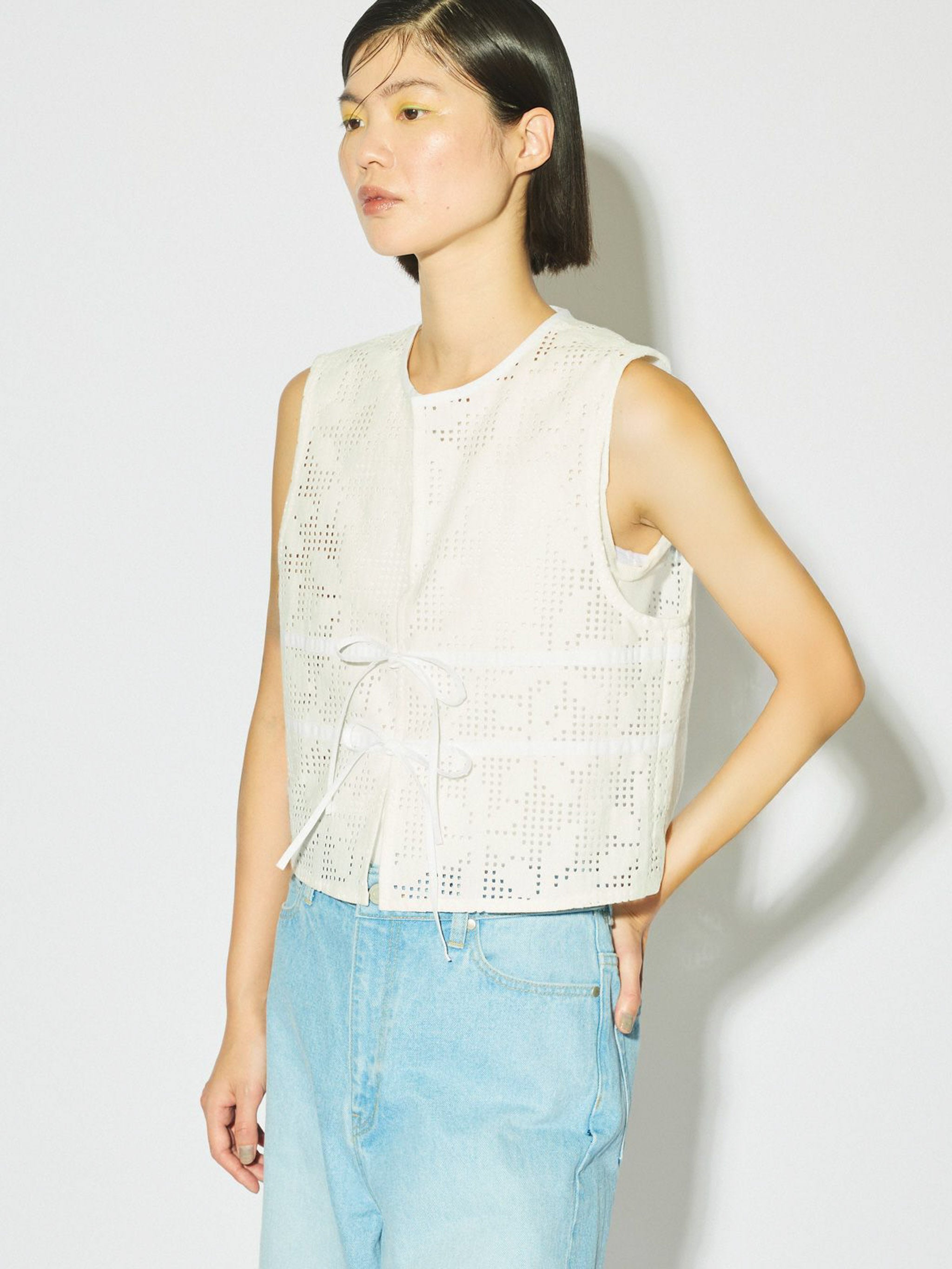 lace short vest[A]