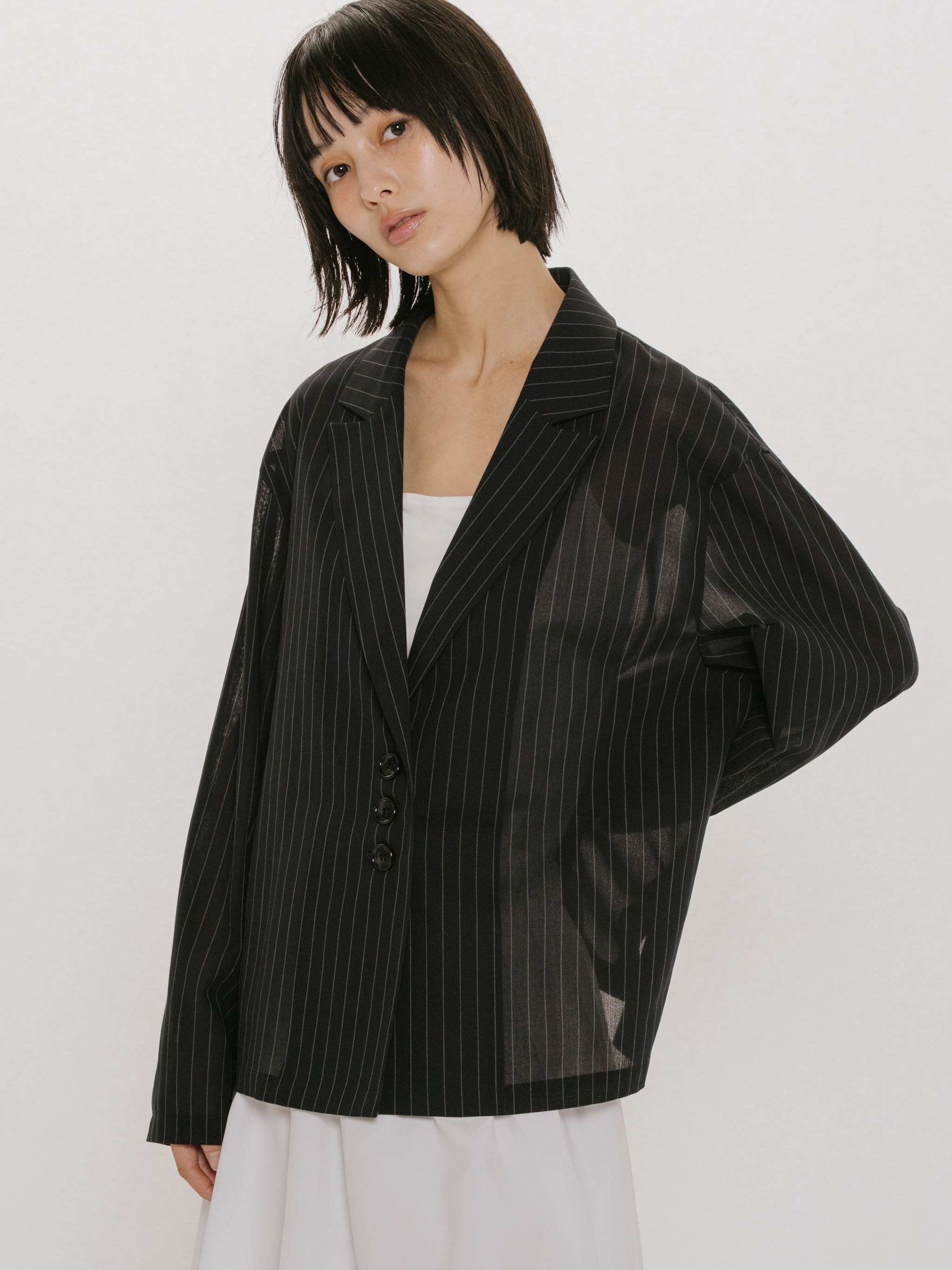 sheer tailored shirt JK