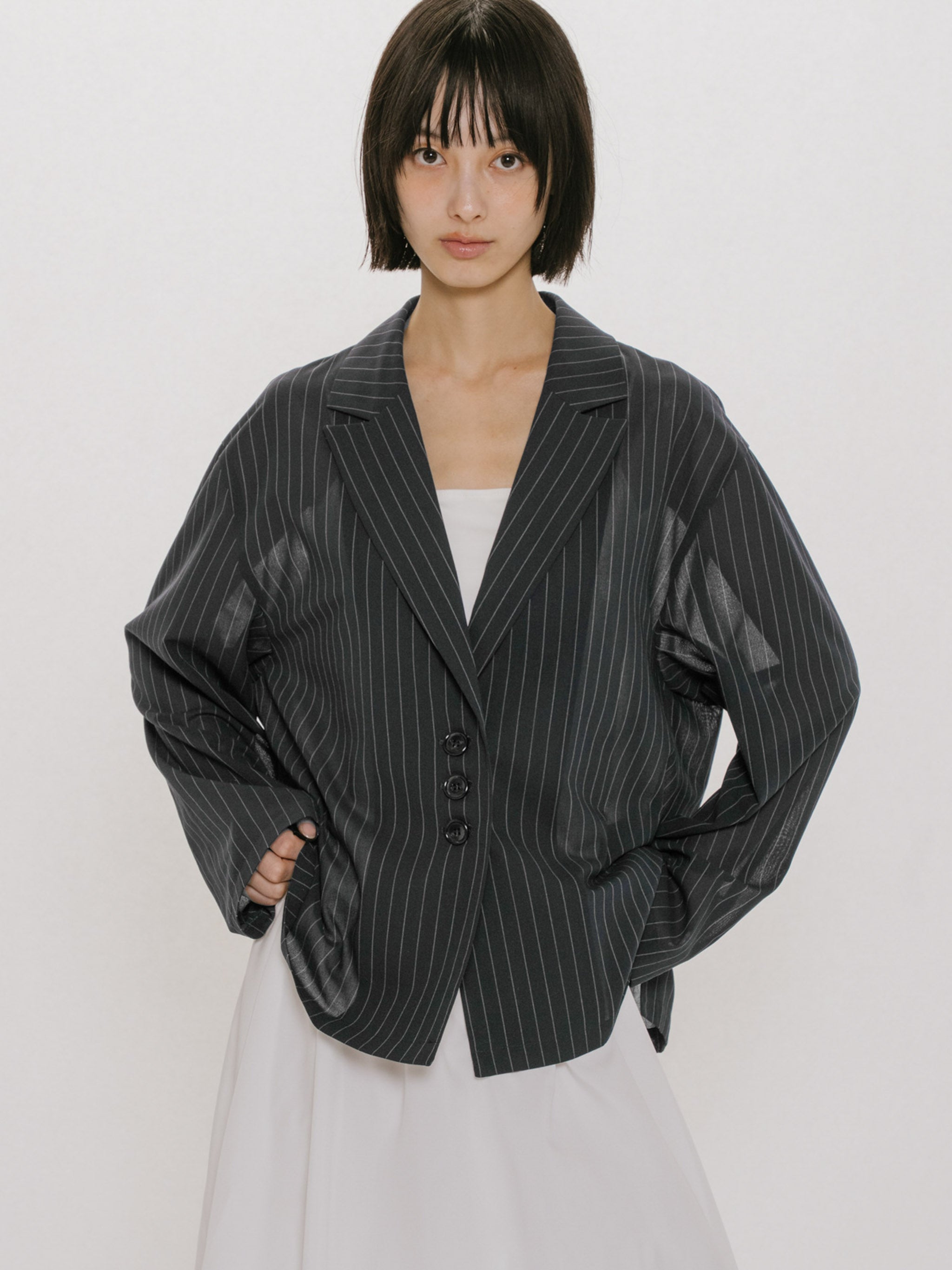 sheer tailored shirt JK