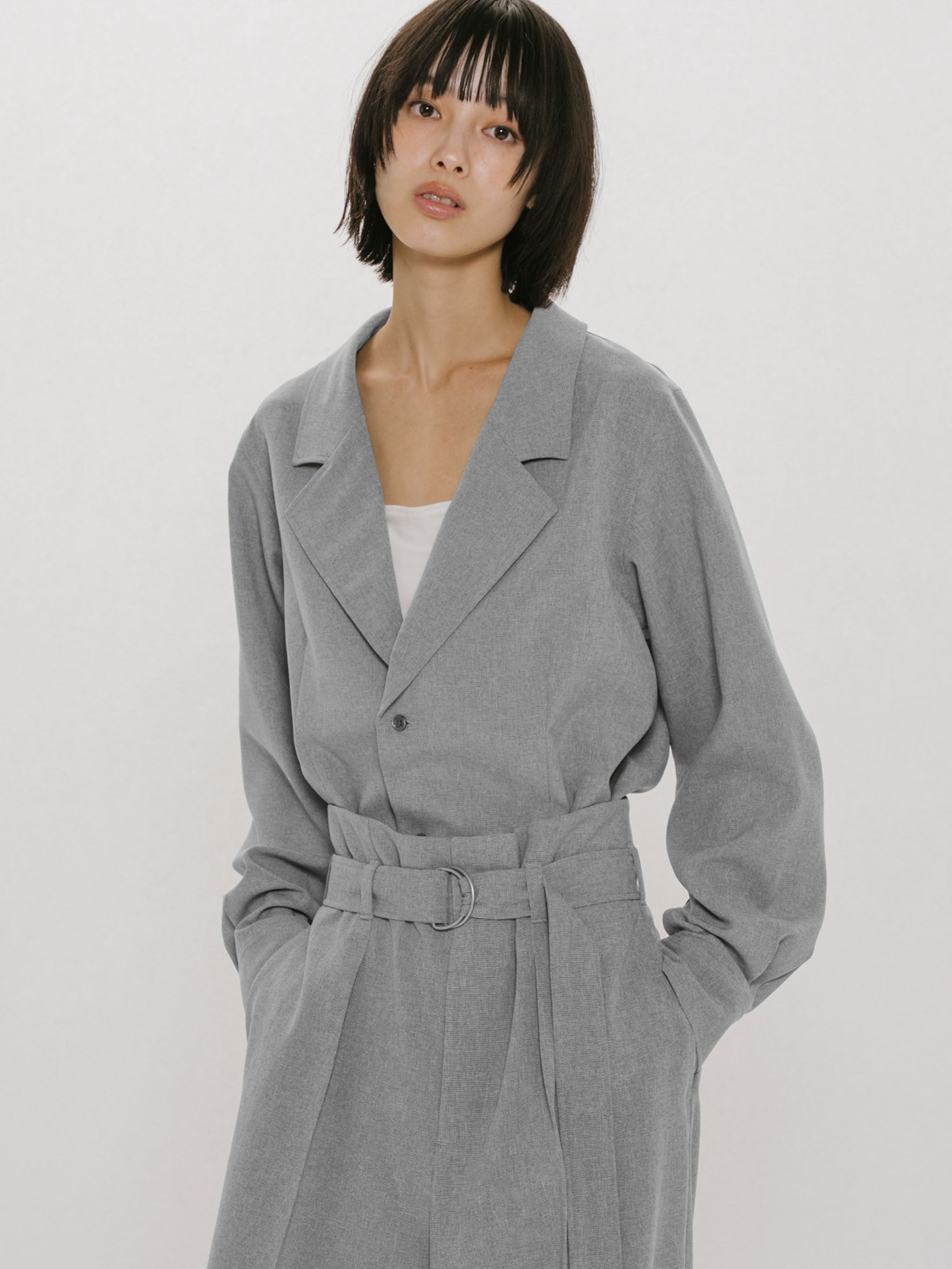 synthetic leather over size blouson