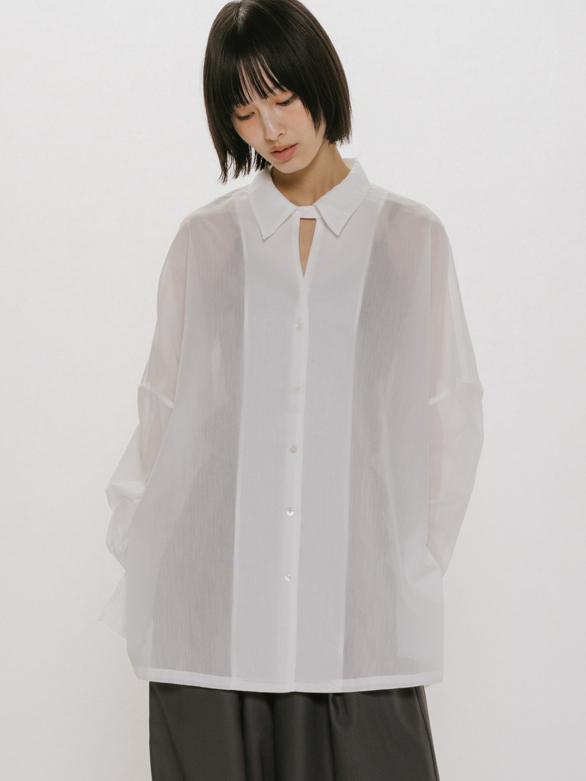 sheer skipper pulloverncho shirt