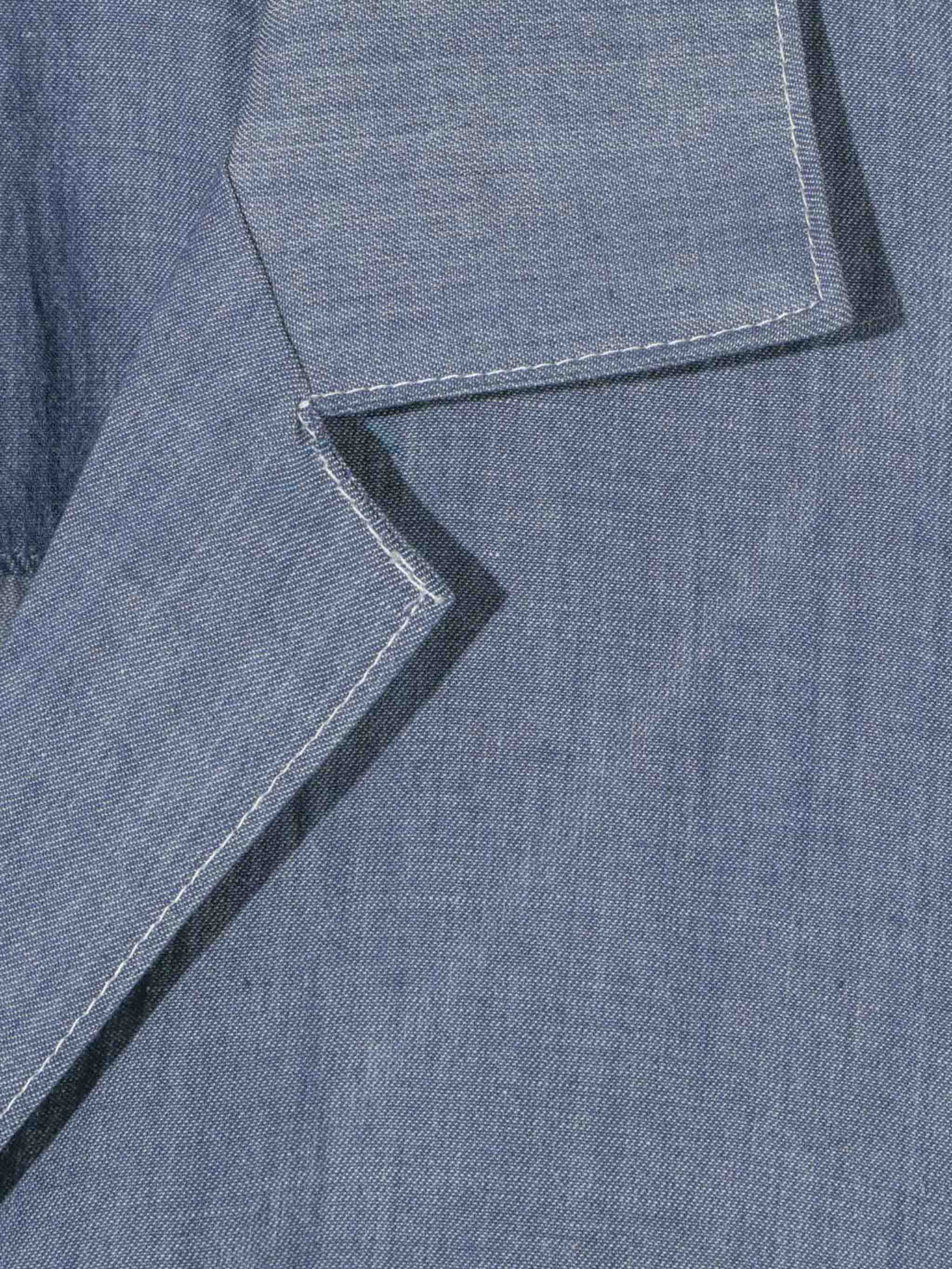 sheer denim open collar shirt(BLEACH)