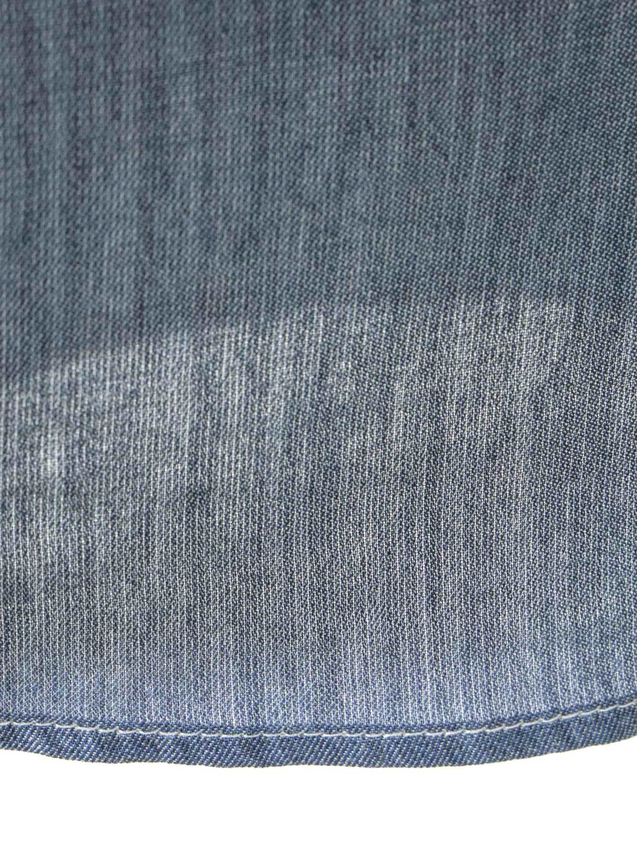 sheer denim open collar shirt(BLEACH)