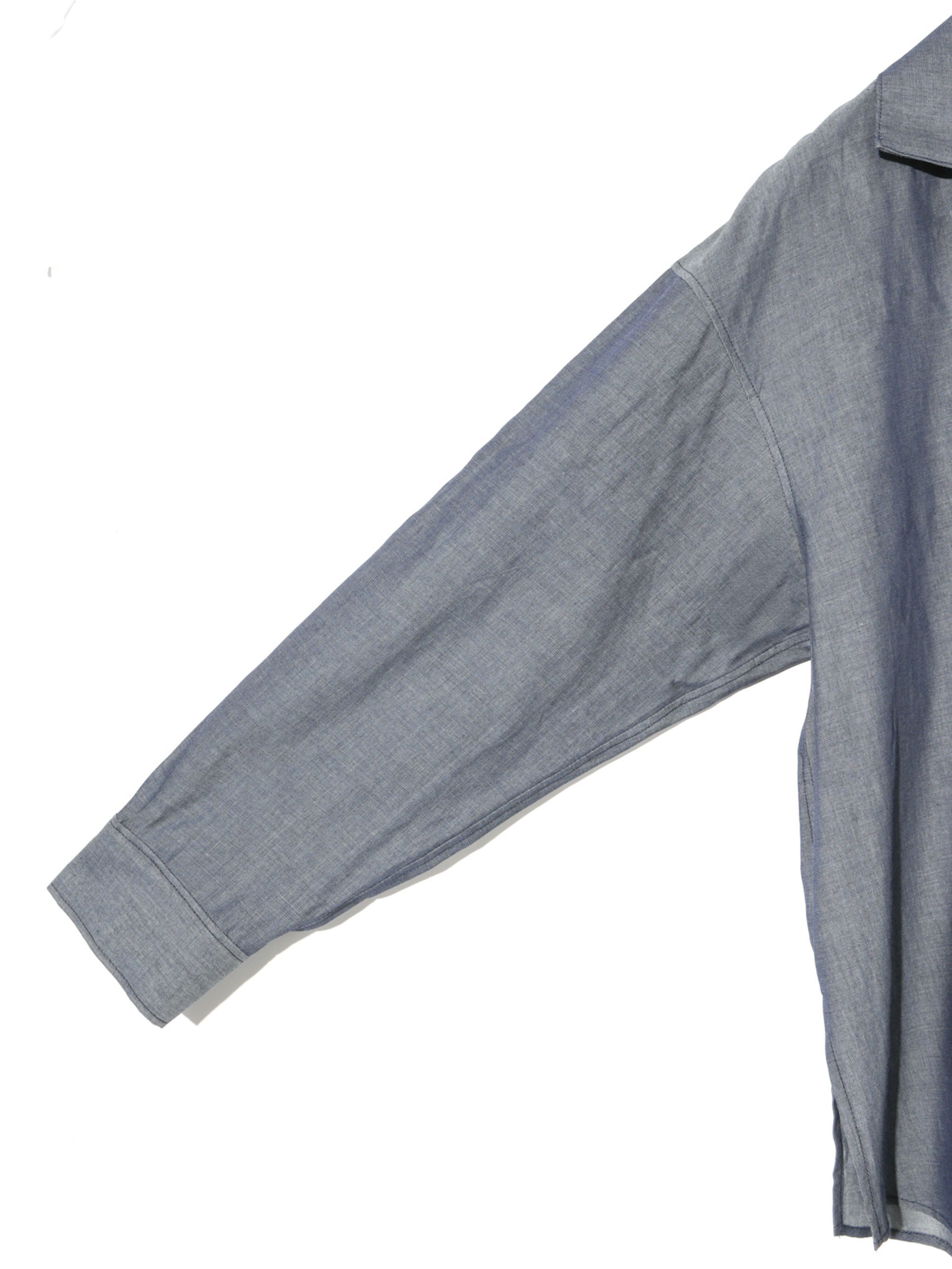 sheer denim open collar shirt