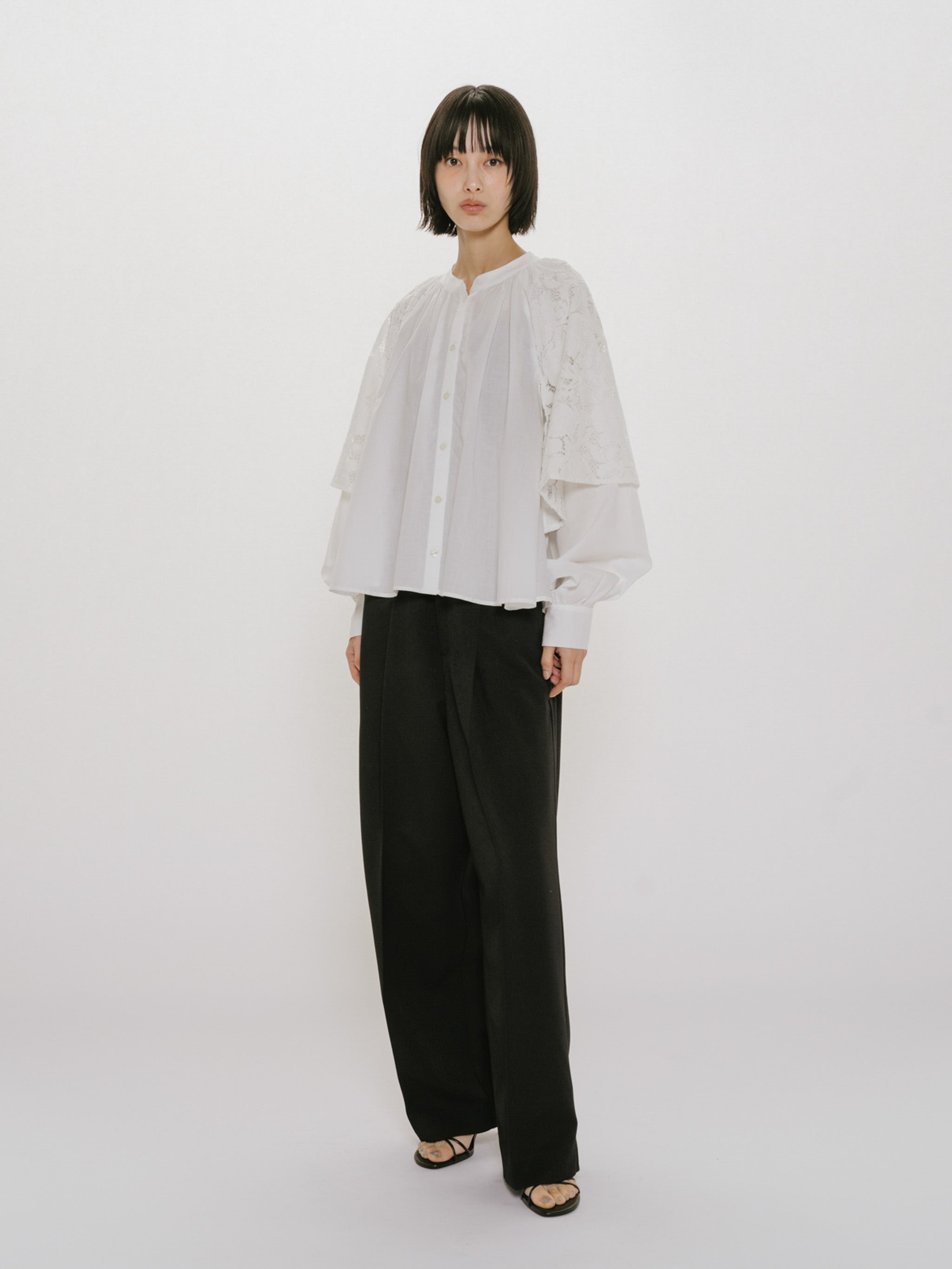 lace flare blouse