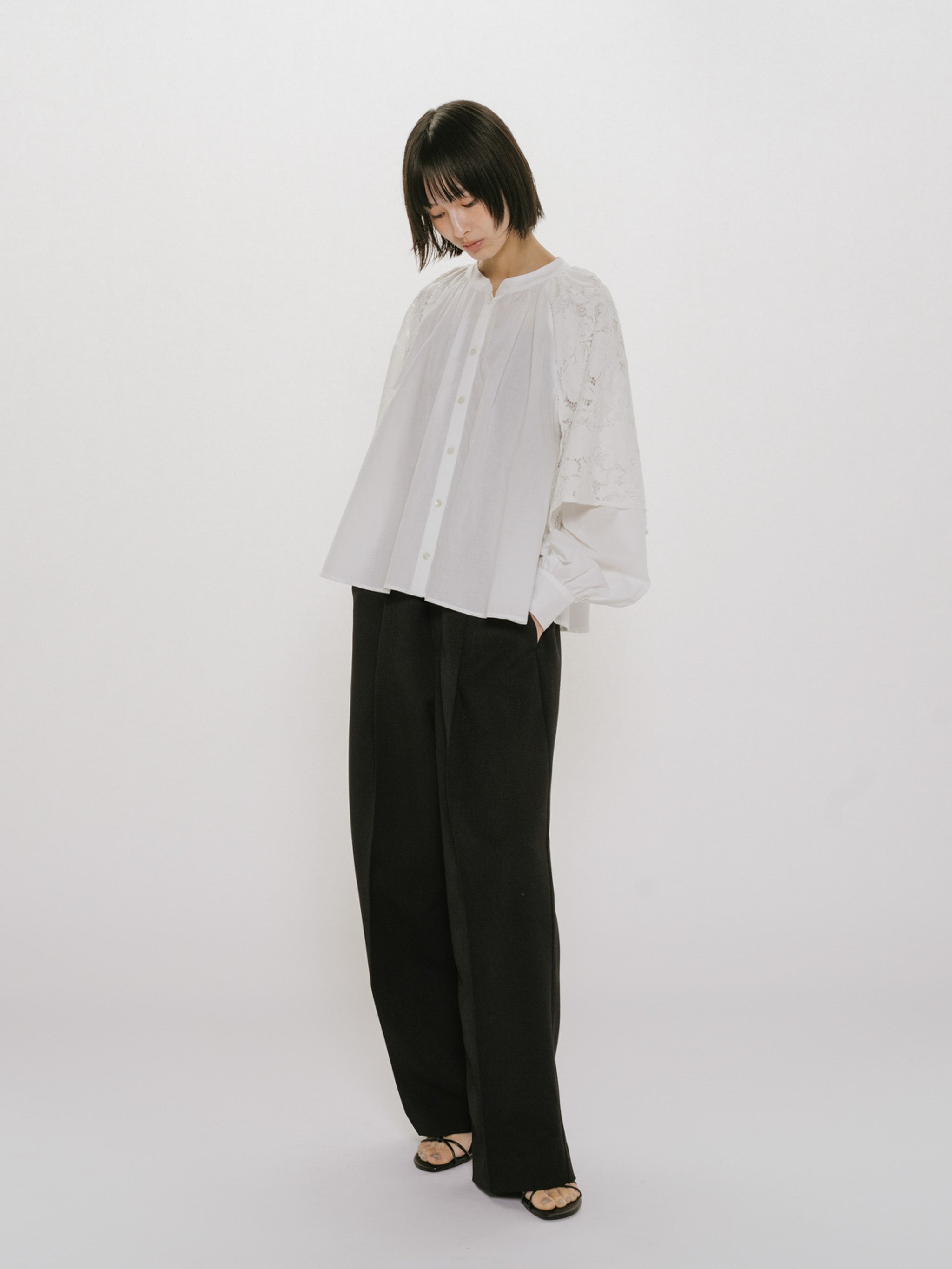 lace flare blouse
