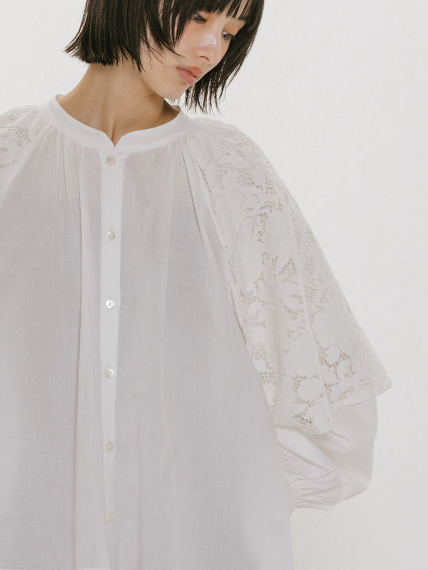 lace flare blouse
