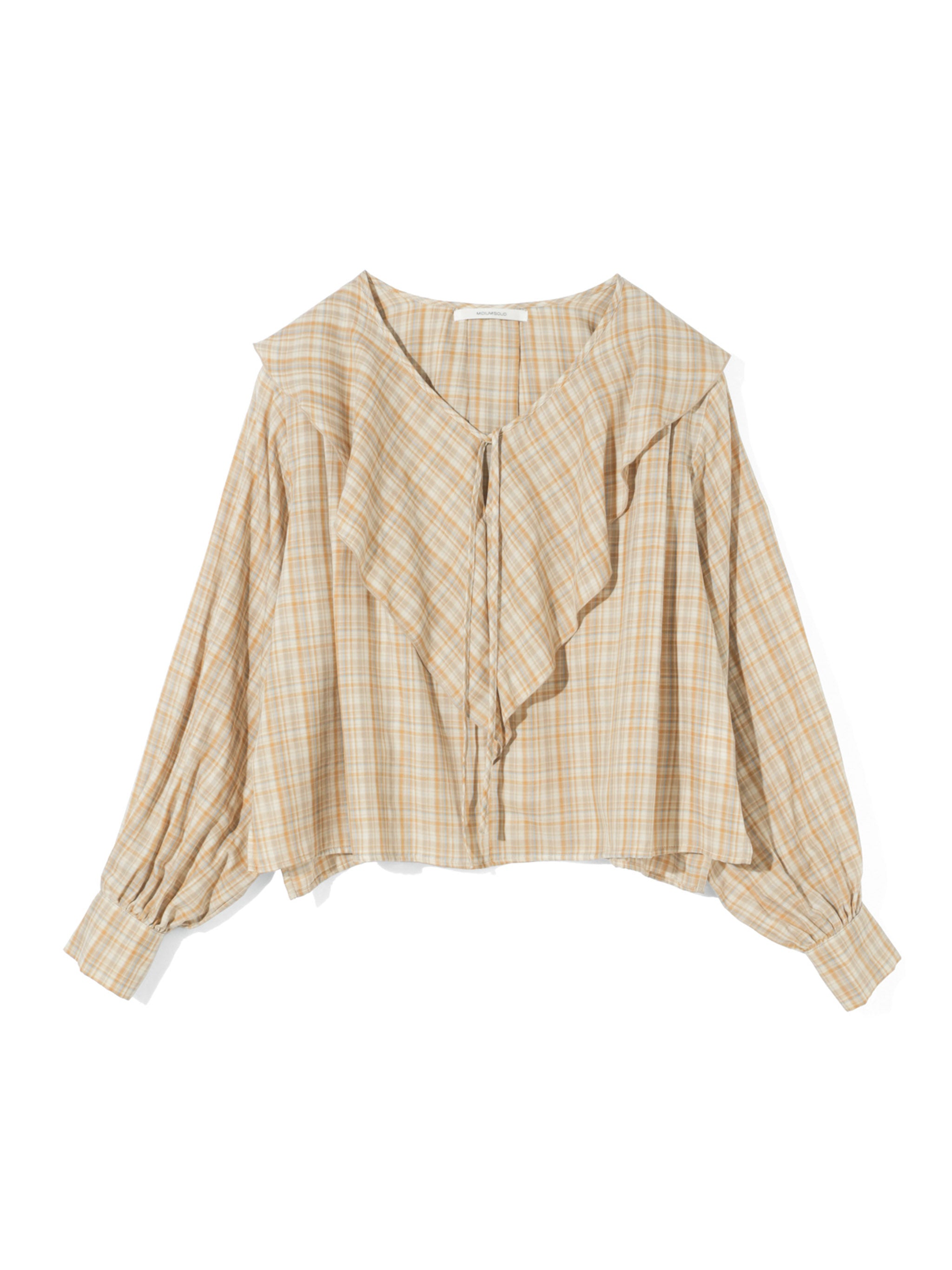 check big frill collar blouse