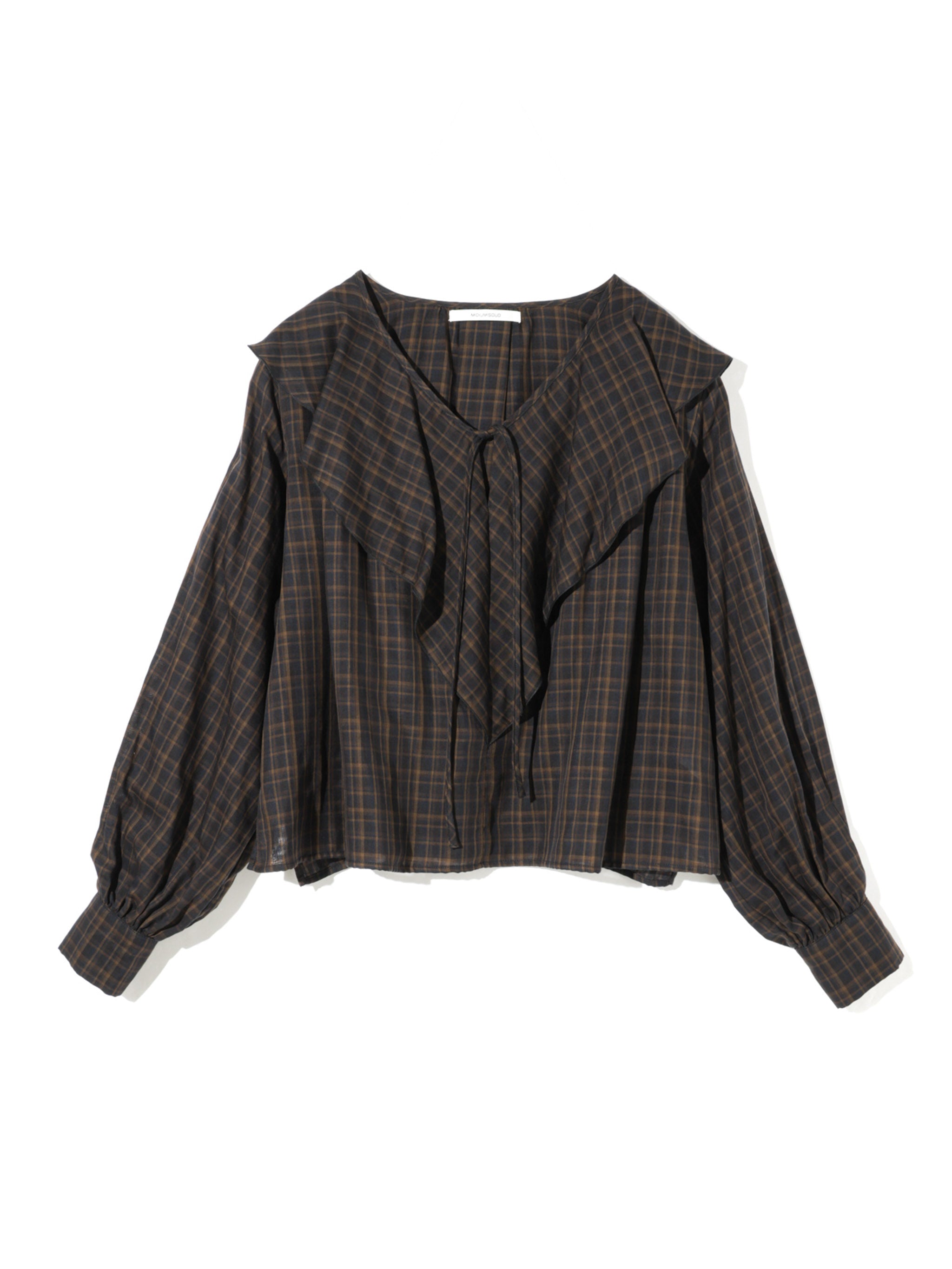 check big frill collar blouse