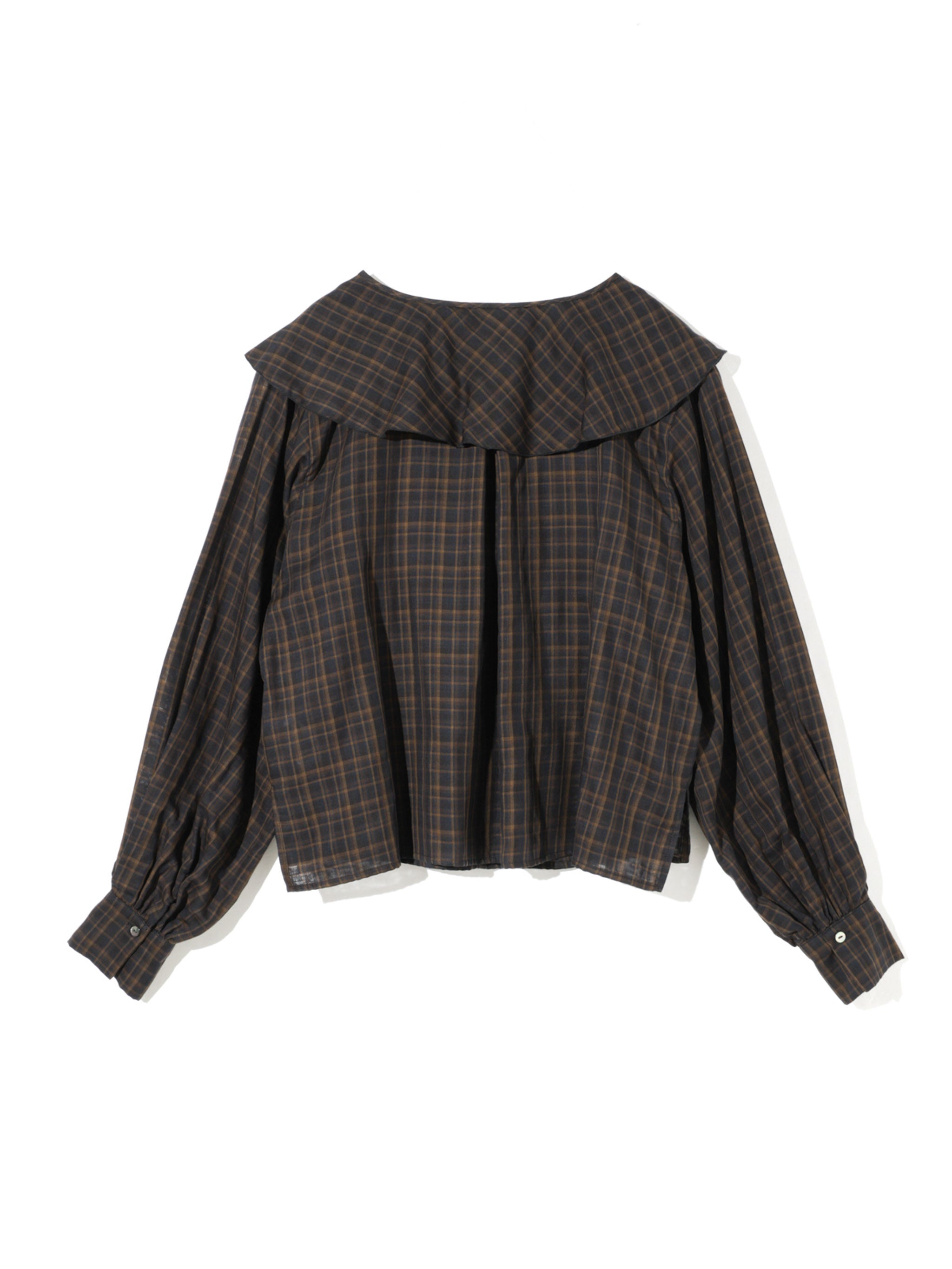 check big frill collar blouse