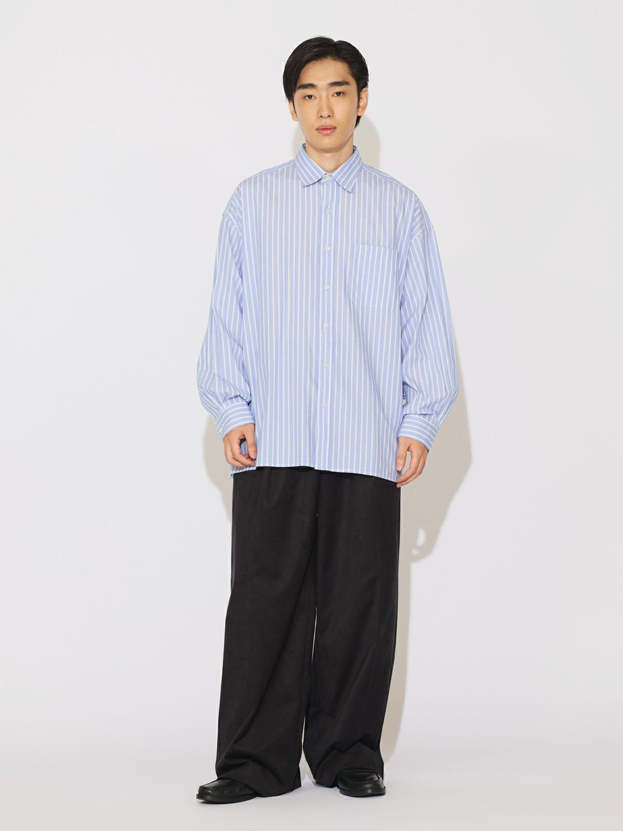 Men’s リラックスストライプシャツ【3-1035】