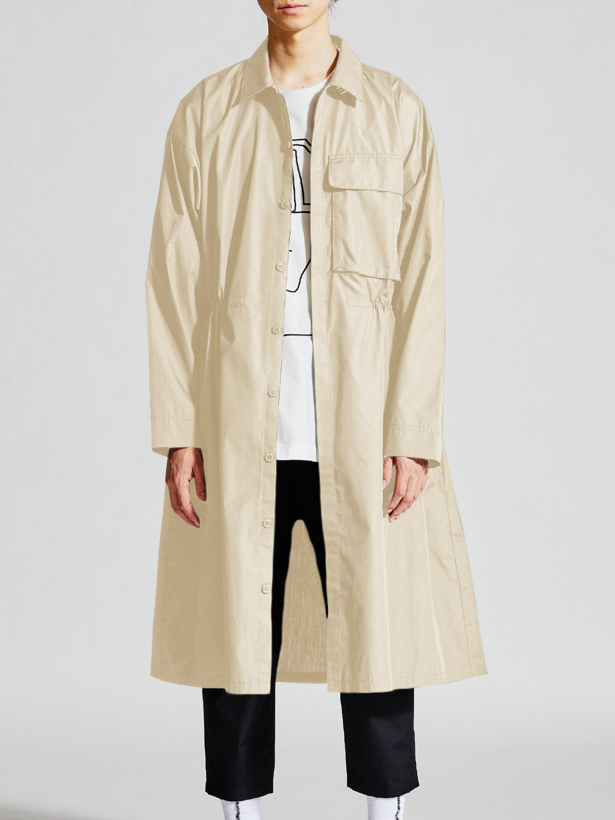MIDIUMISOLID C / Pe ロングシャツコート MIDIUMISOLID Men's C / Pe