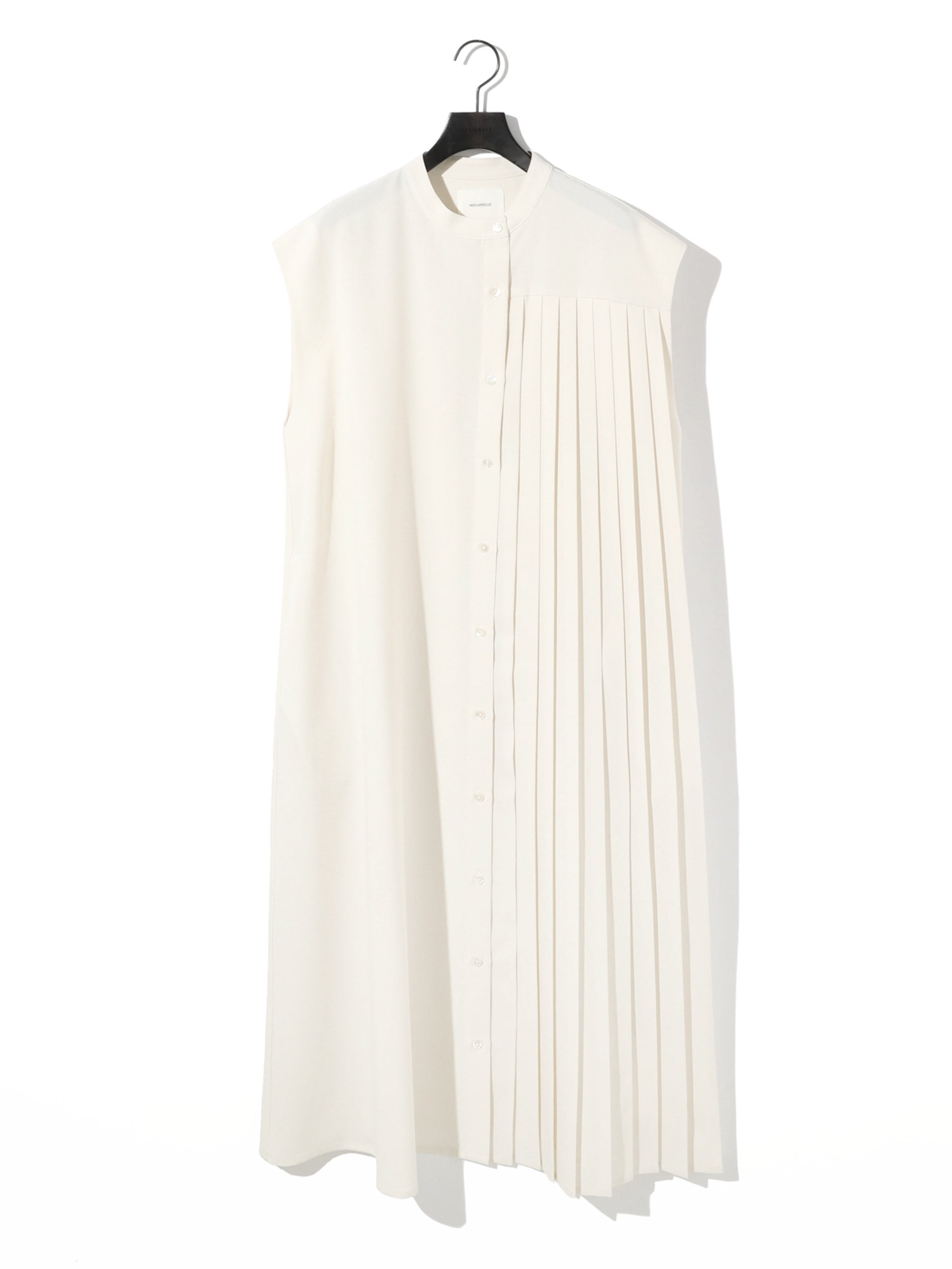 asymmetrical pleated sleeveless dress[A]