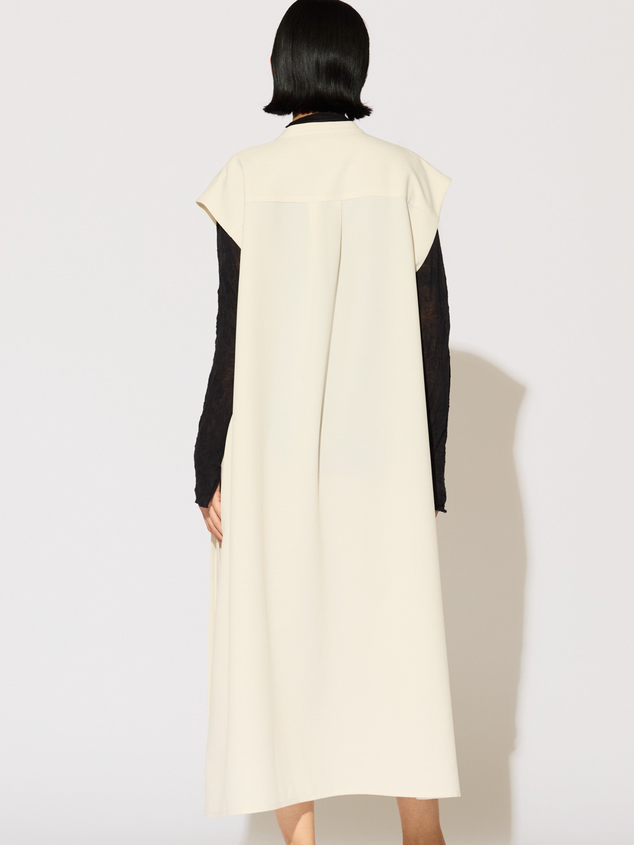 asymmetrical pleated sleeveless dress[A]