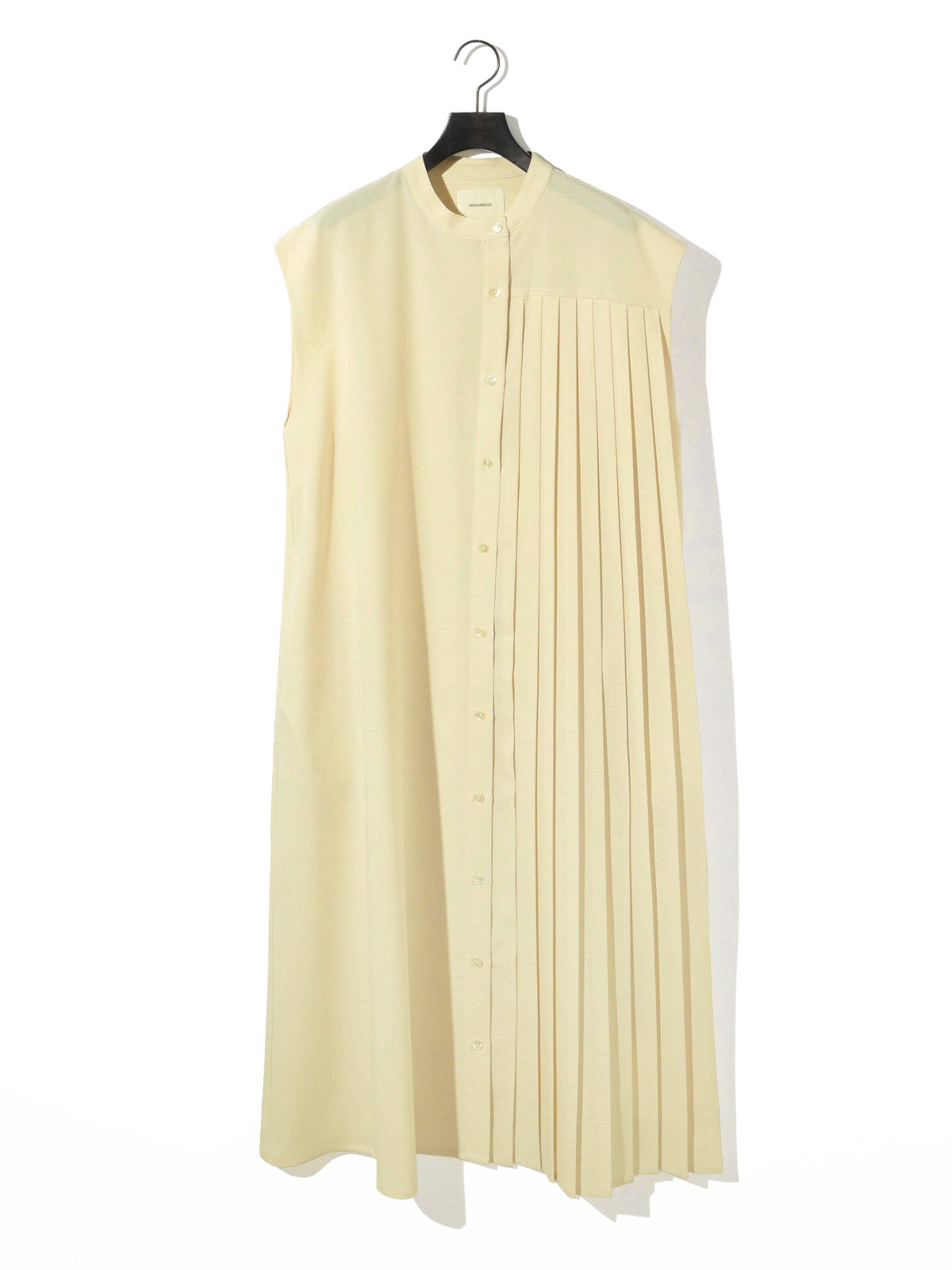 asymmetrical pleated sleeveless dress[A]